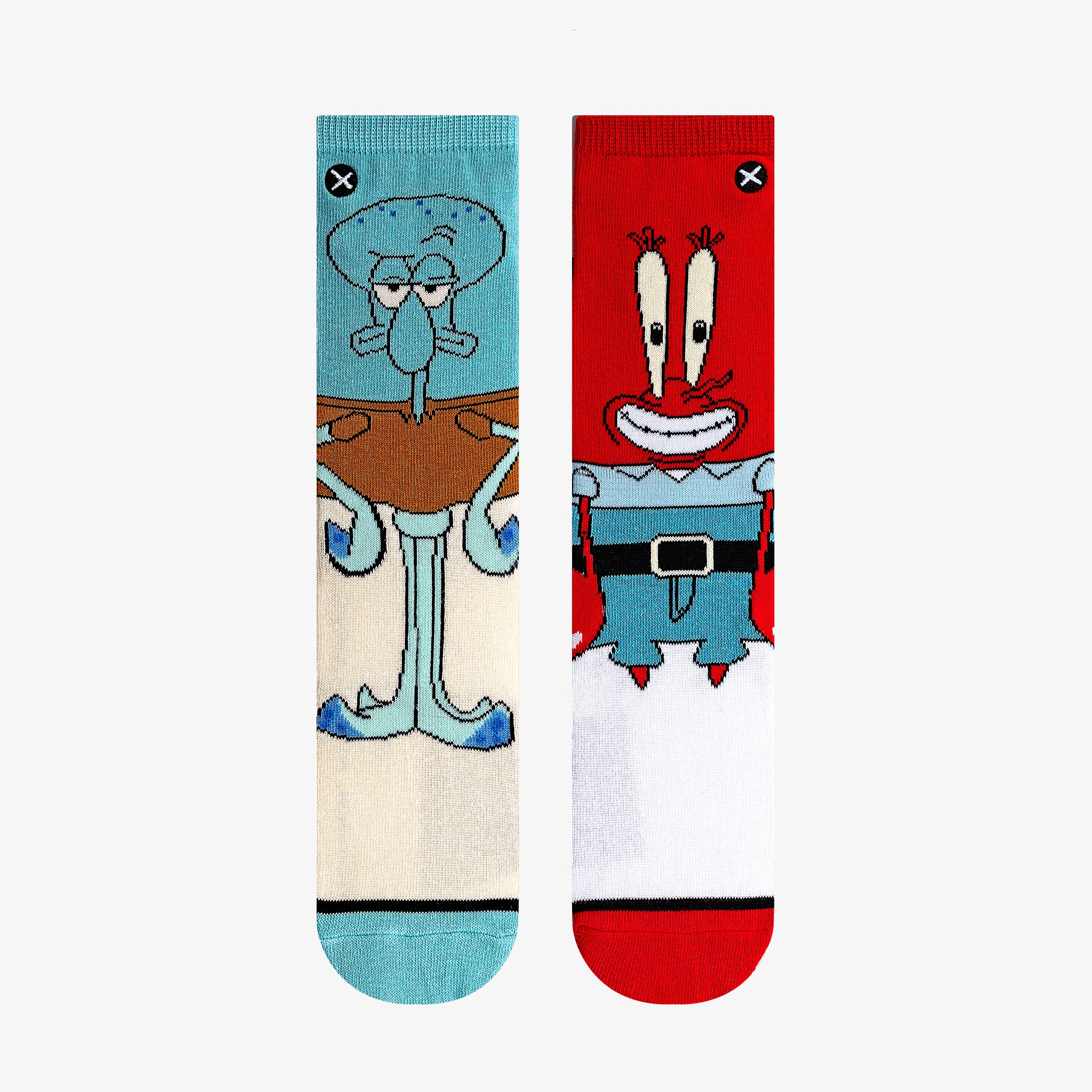 Squidward & Mr. Krabs 360 Big Kids Crew Socks