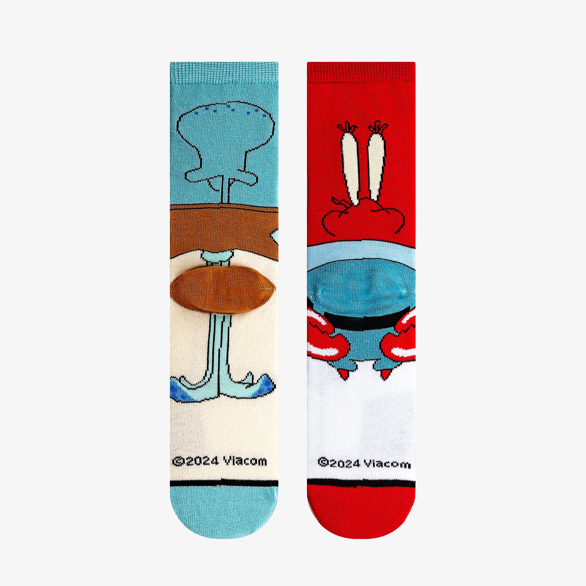 Squidward & Mr. Krabs 360 Big Kids Crew Socks