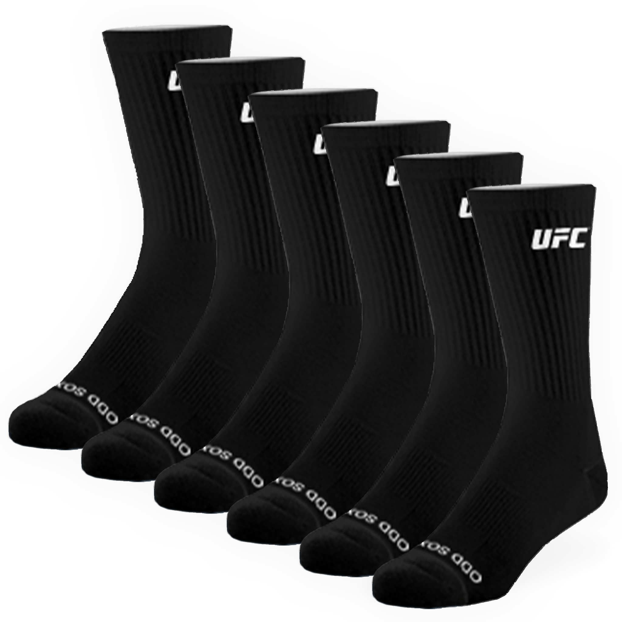 UFC Logo Men's Crew Socks - Black 6-Pack