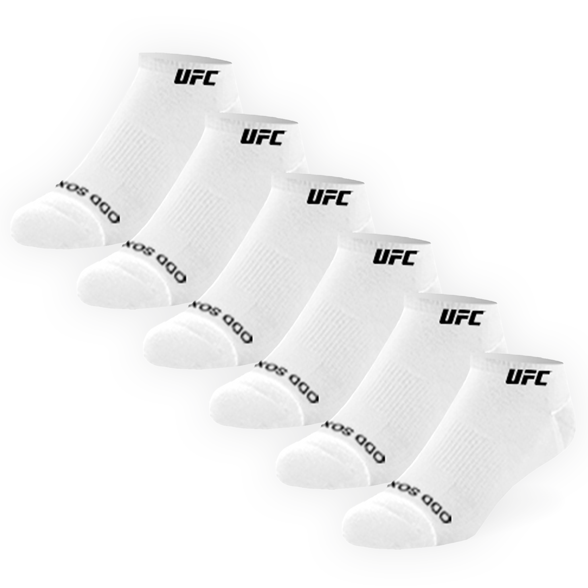 UFC Logo Men's Ankle Socks - White 6-Pack