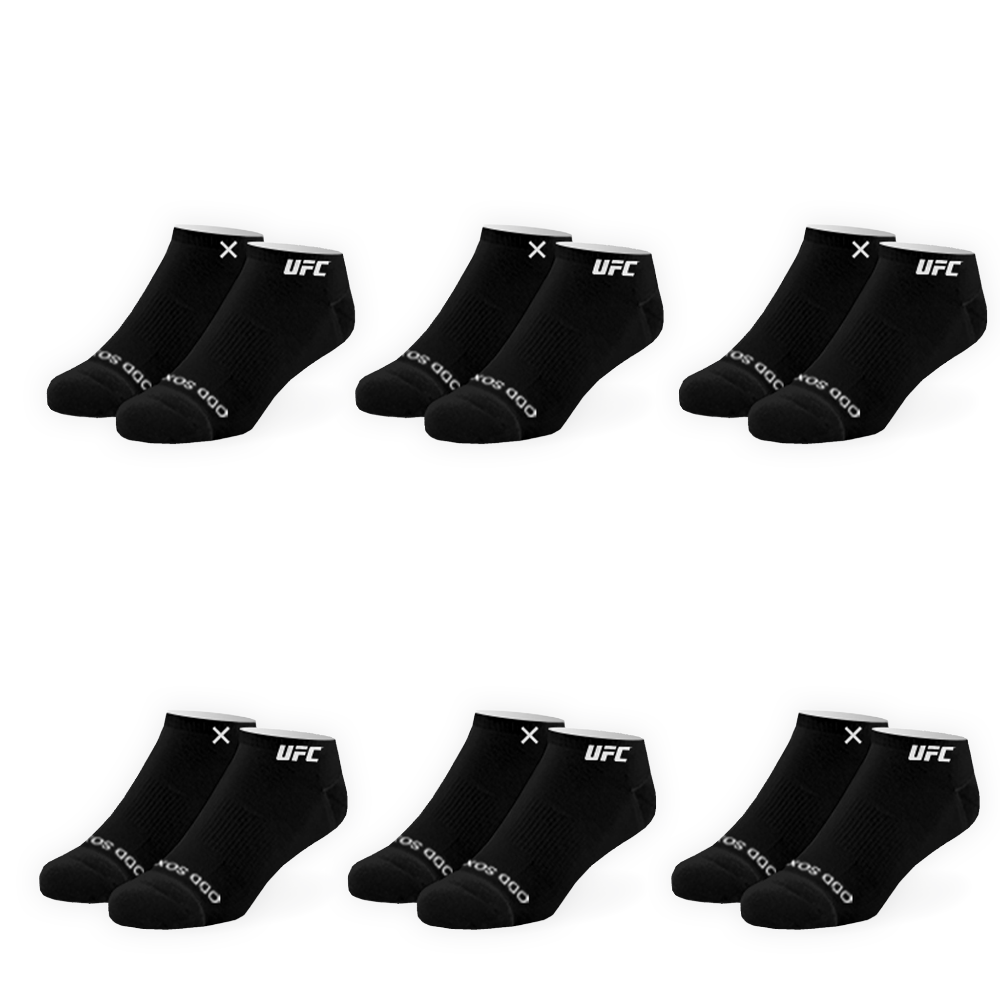 UFC Logo Men's Ankle Socks - Black 6-Pack