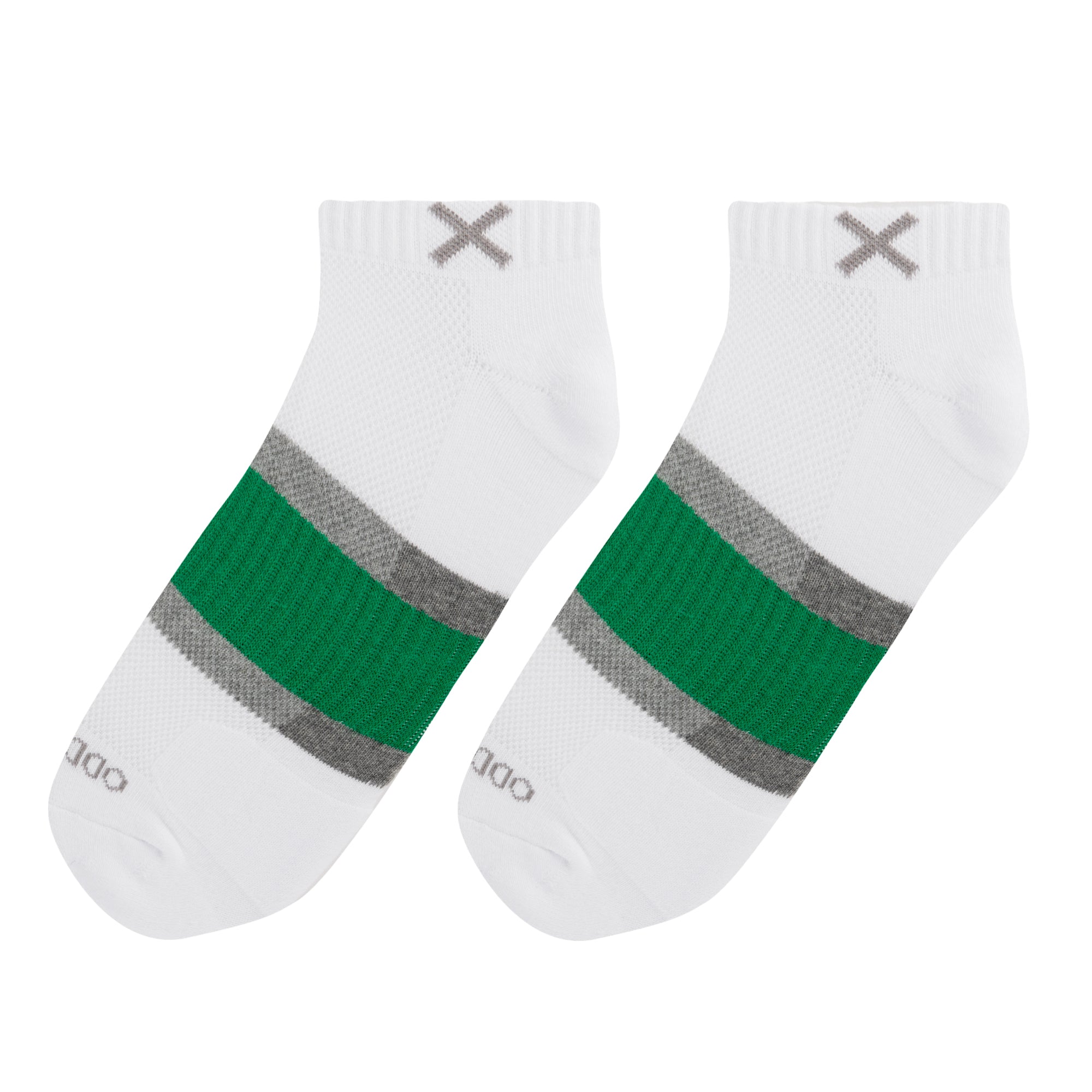 Basix Men Ankle 3 Stripe White Gray Green
