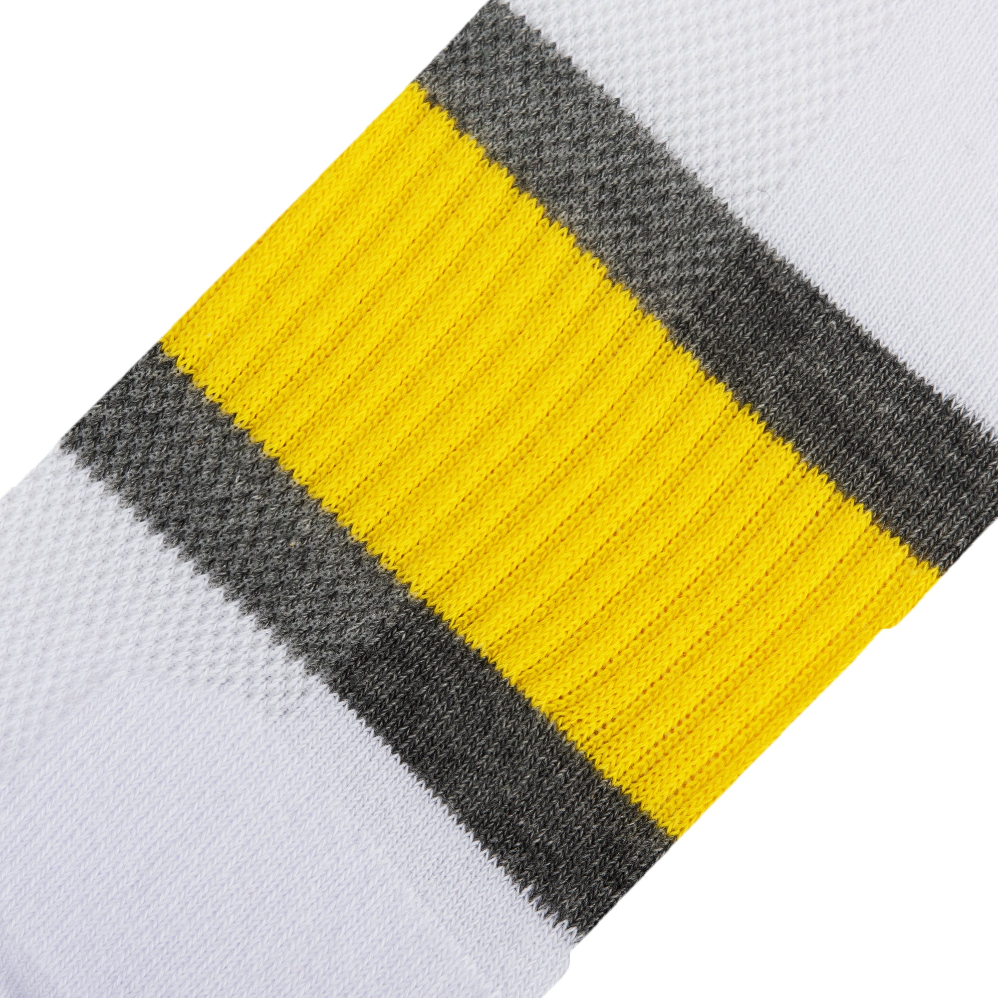 Basix Men Ankle 3 Stripe White Gray Yellow