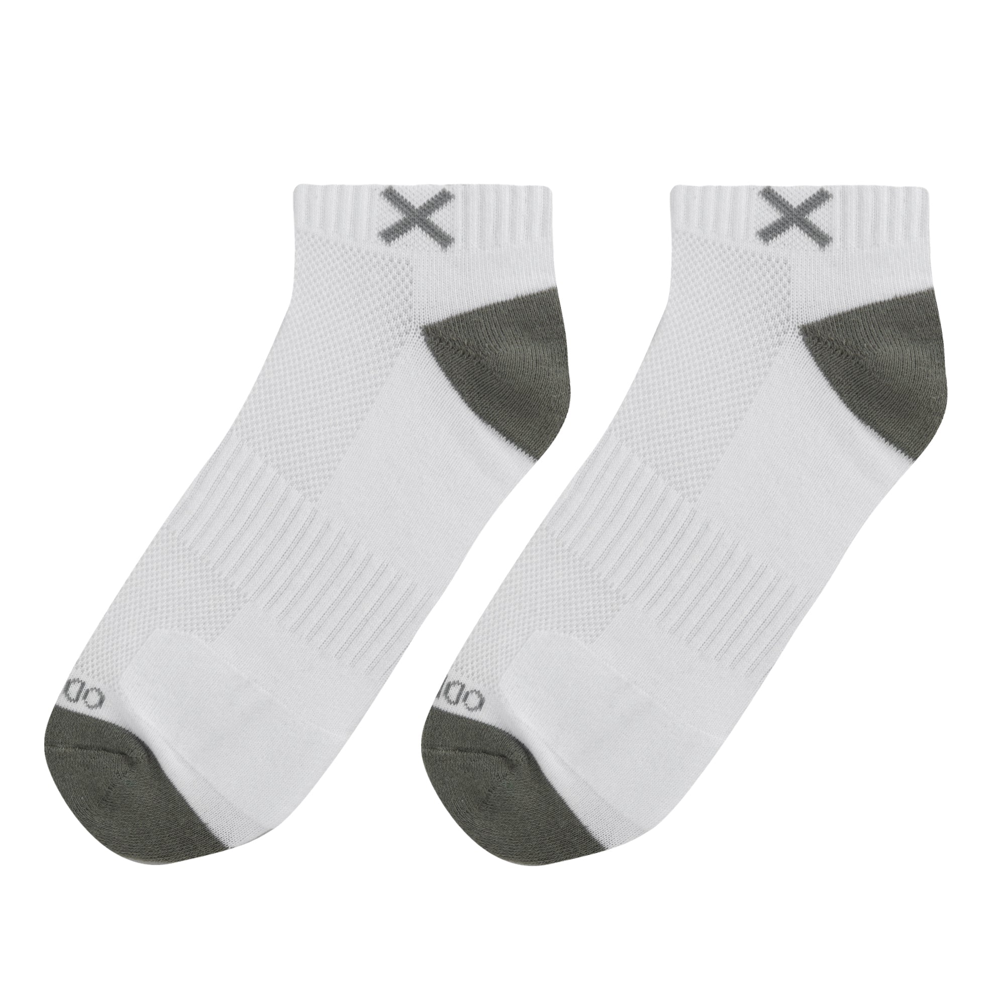 Basix Men Ankle Solid Core White Gray
