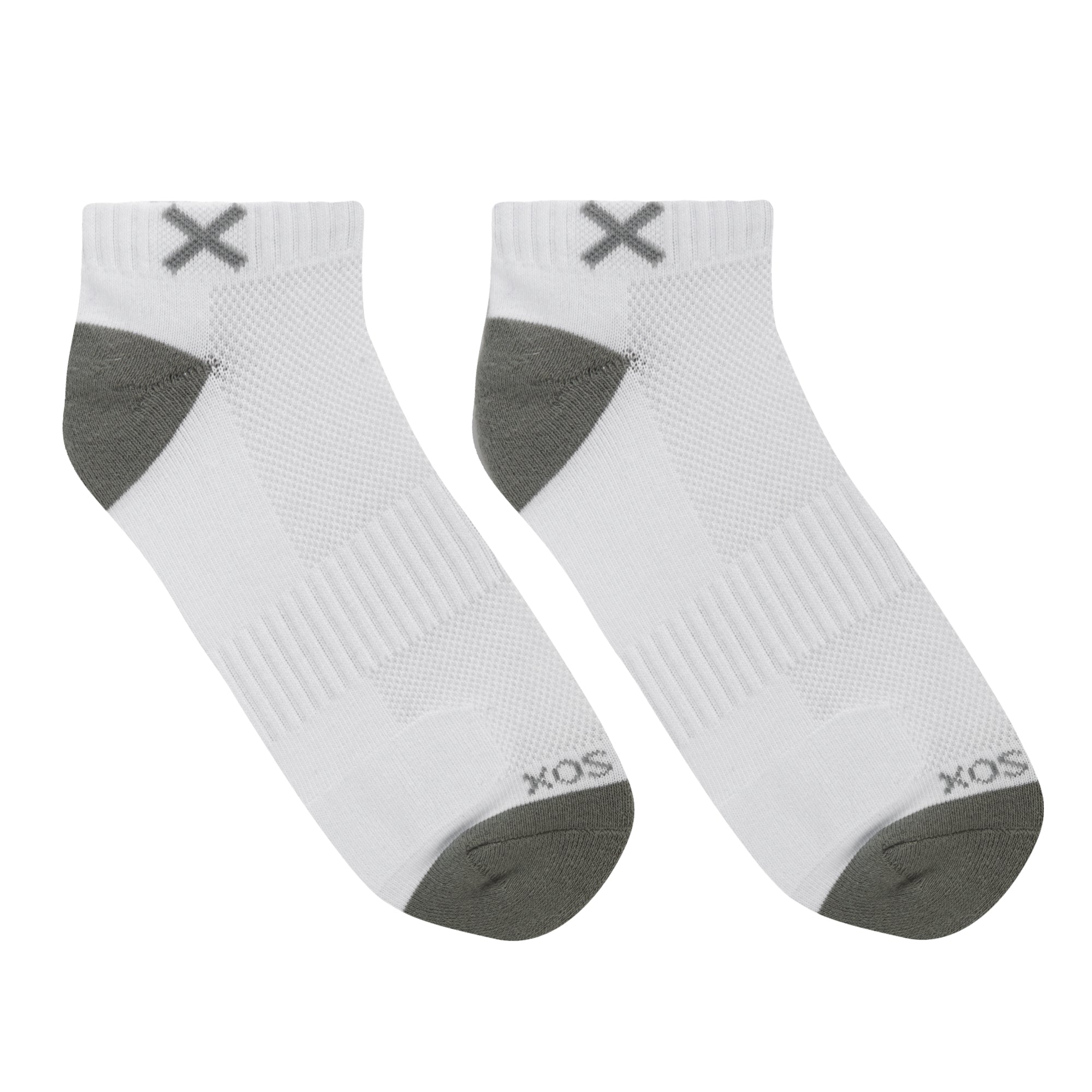 Basix Men Ankle Solid Core White Gray