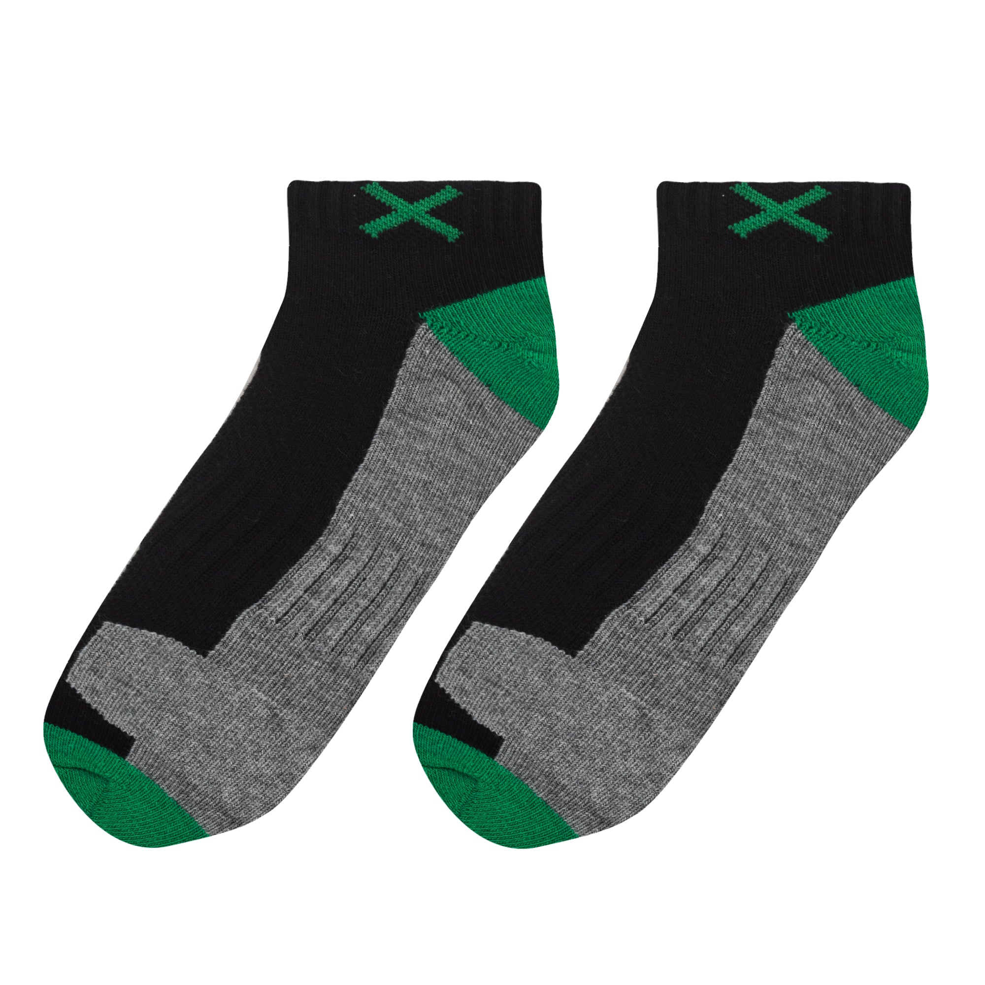 Basix Men Ankle 3 Block Staple Green Black Heather