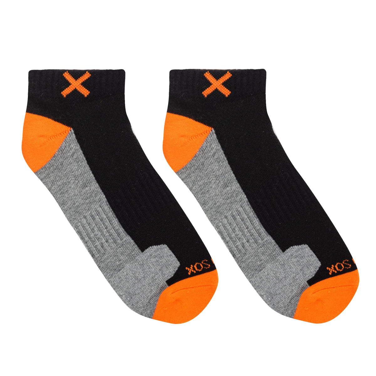 Basix Men Ankle 3-Block Staple Orange Black Heather