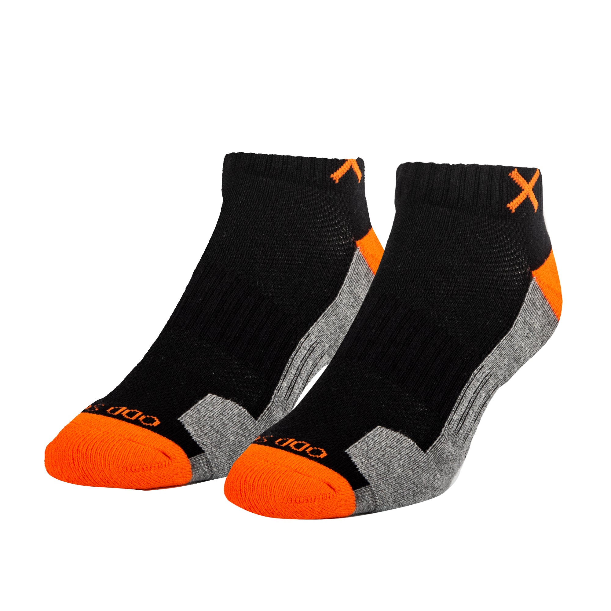 Basix Men Ankle 3-Block Staple Orange Black Heather