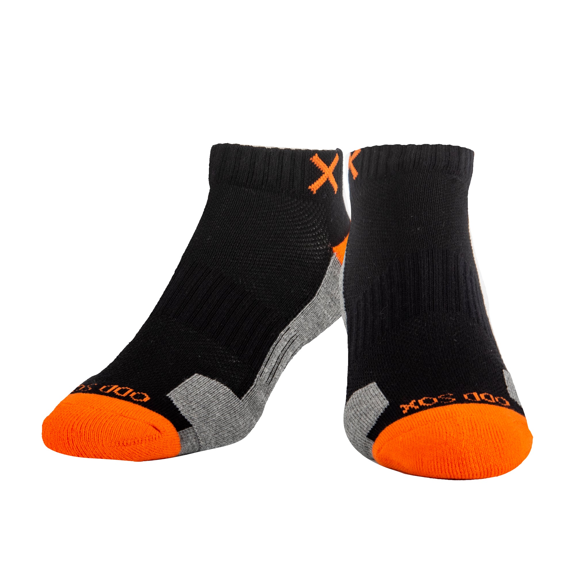 Basix Men Ankle 3-Block Staple Orange Black Heather