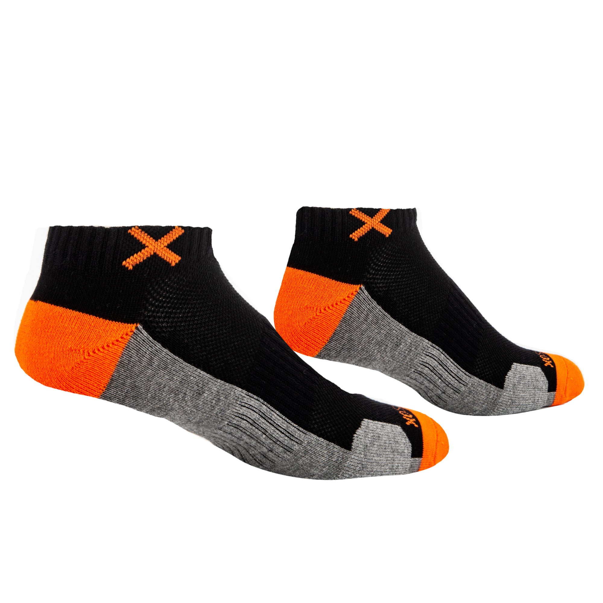 Basix Men Ankle 3-Block Staple Orange Black Heather