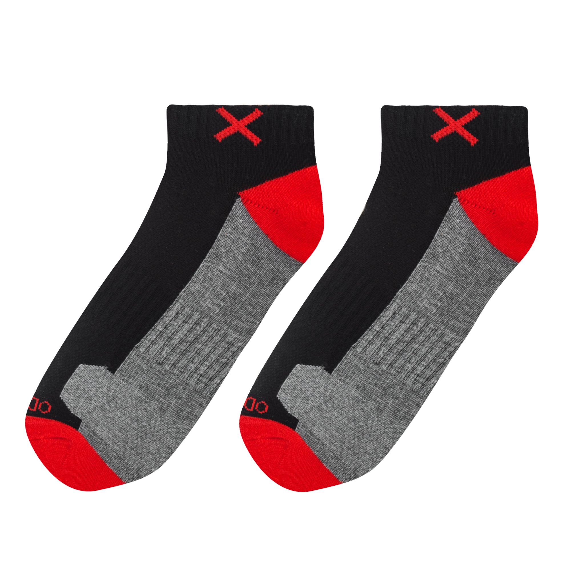 Basix Men Ankle 3 Block Staple Red Black Heather