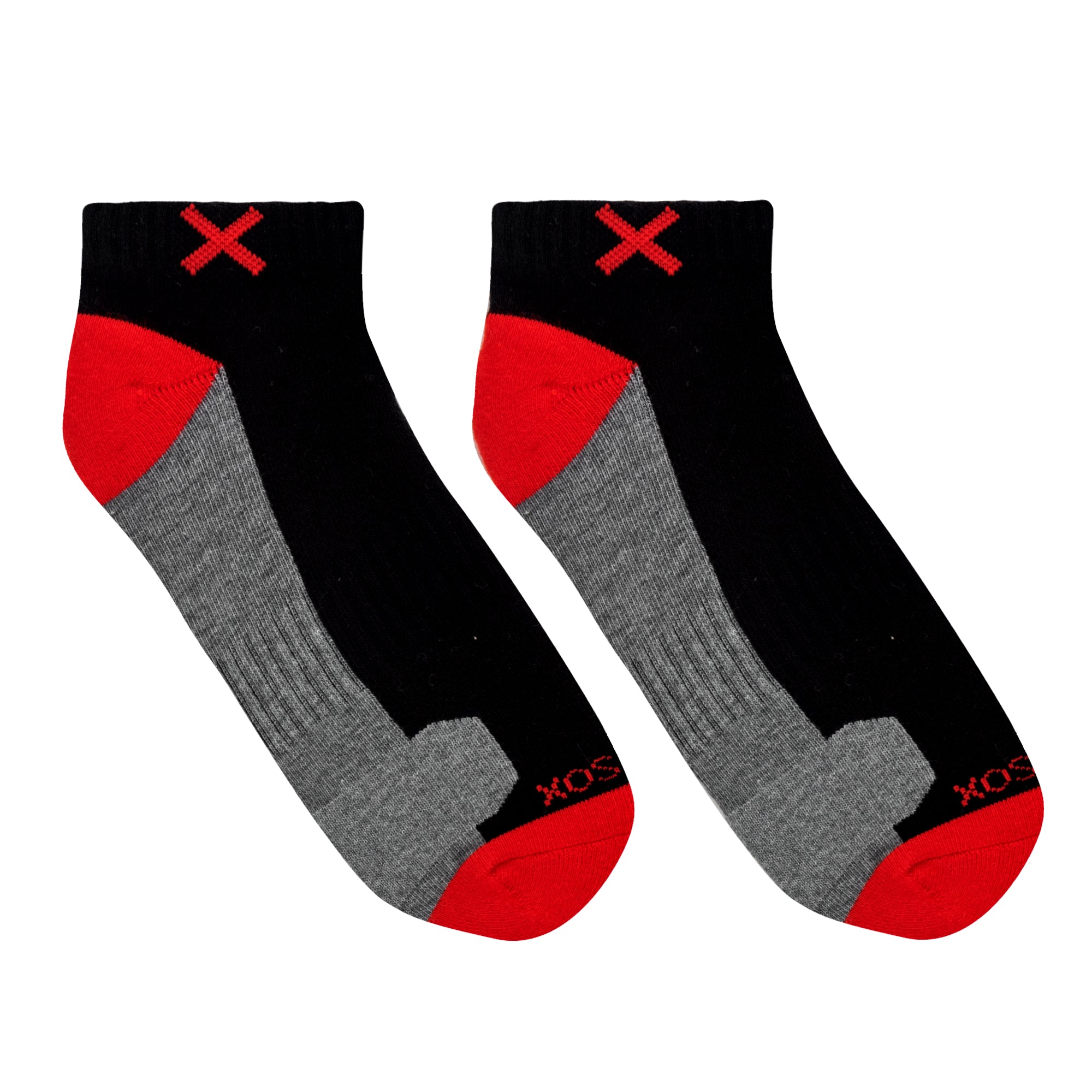 Basix Men Ankle 3 Block Staple Red Black Heather