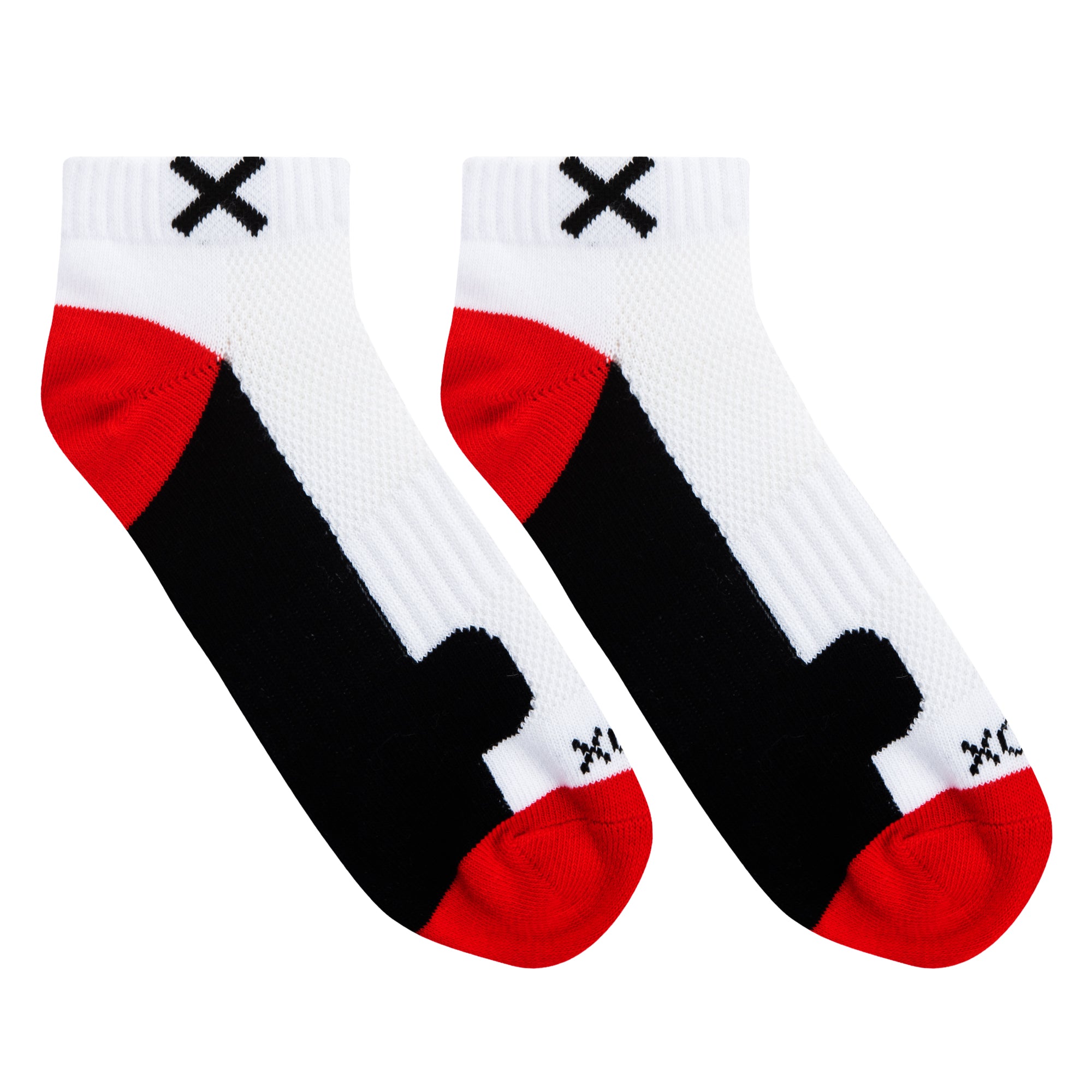 Basix Women Ankle 3 Block Staple Red White Black