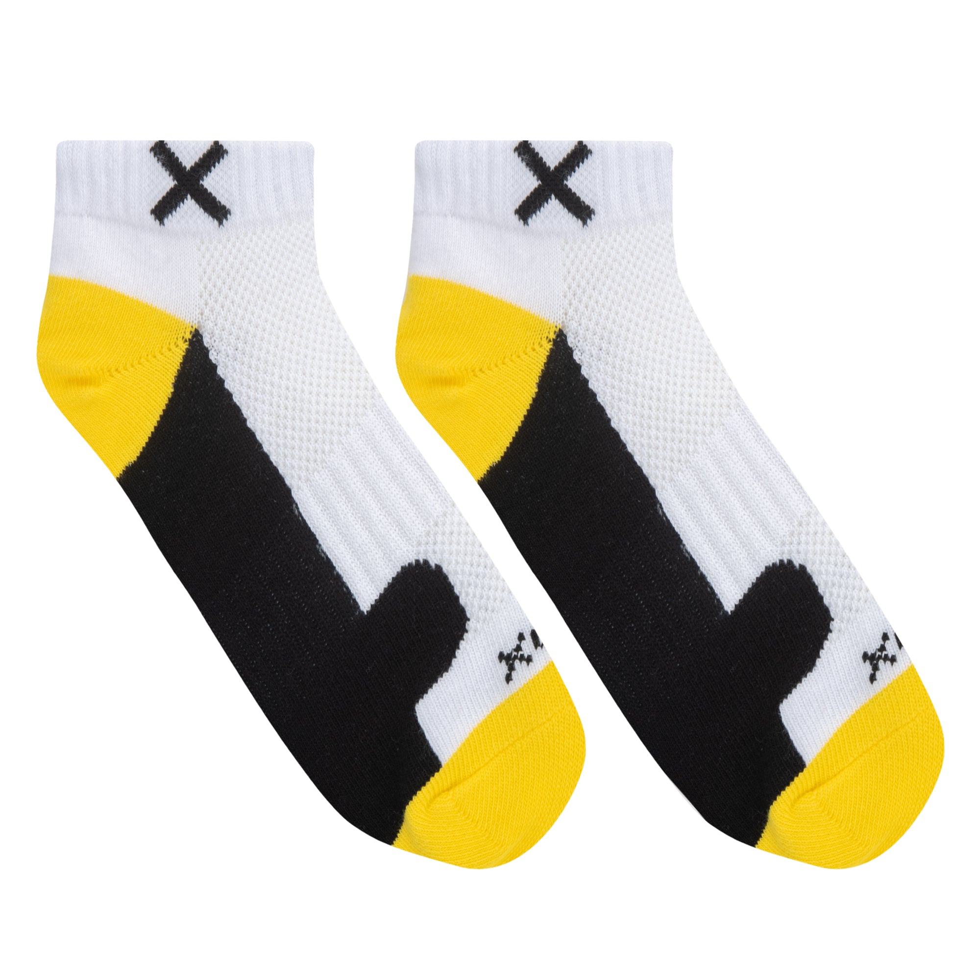 Basix Women Ankle 3 Block Staple Yellow White Black