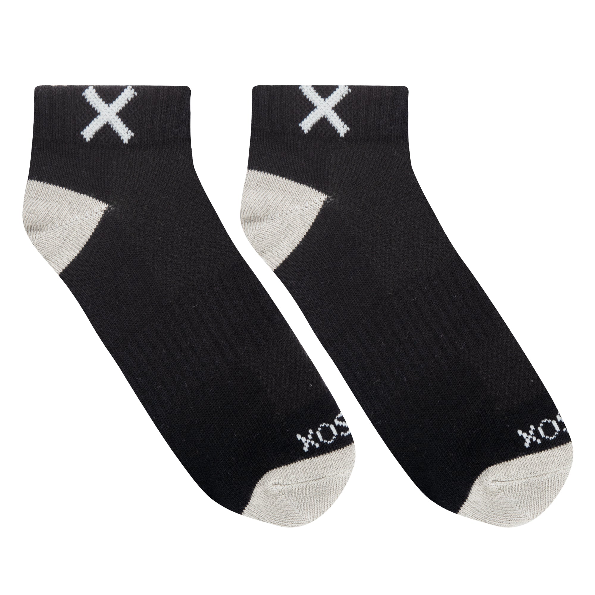 Basix Women Ankle Solid Core Black Gray