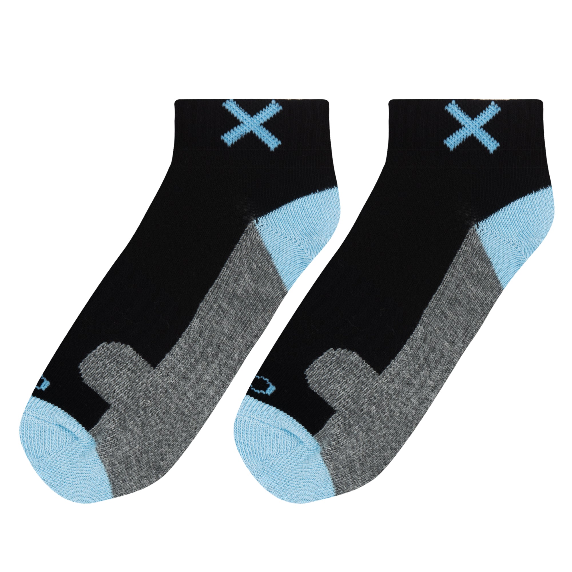 Basix Women Ankle 3 Block Pastel Black Sky Heather