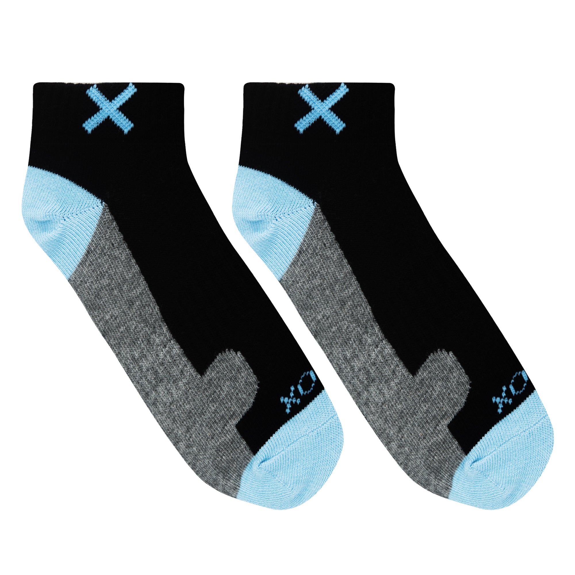 Basix Women Ankle 3 Block Pastel Black Sky Heather