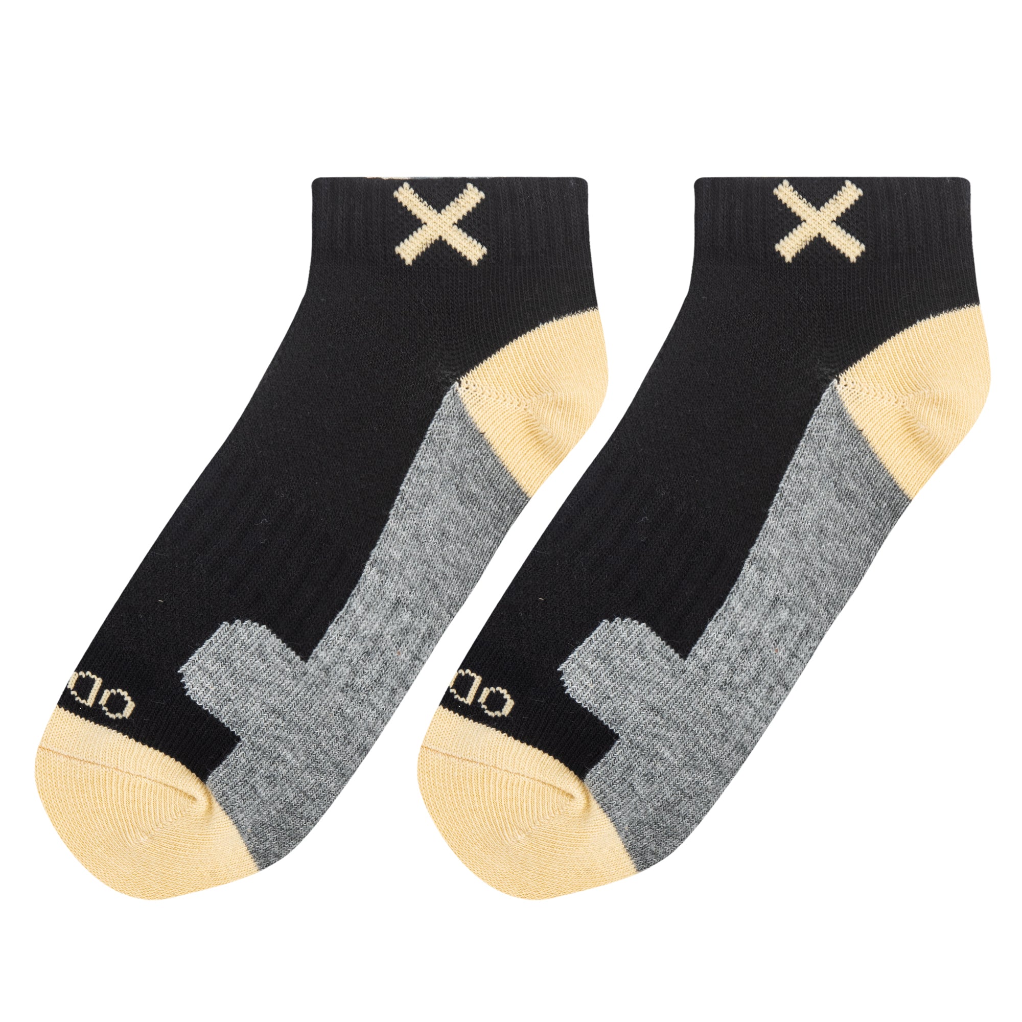 Basix Women Ankle 3 Block Pastel Black Cream Heather