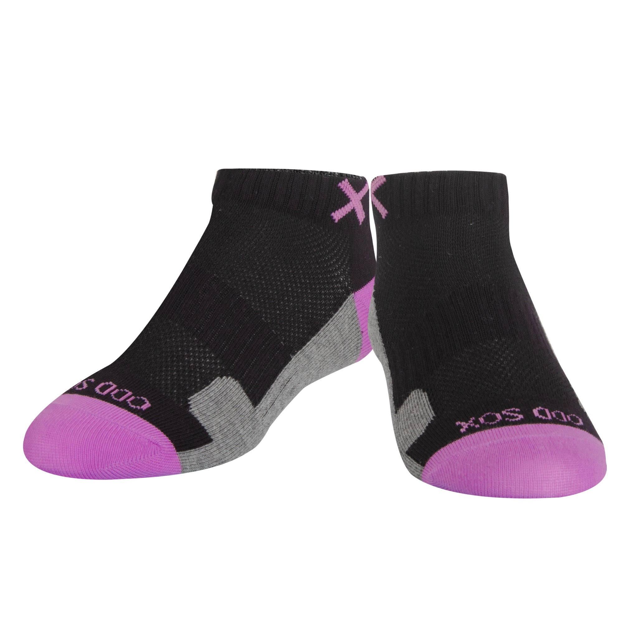 Basix Women Ankle 3 Block Pastel Black Purple Heather