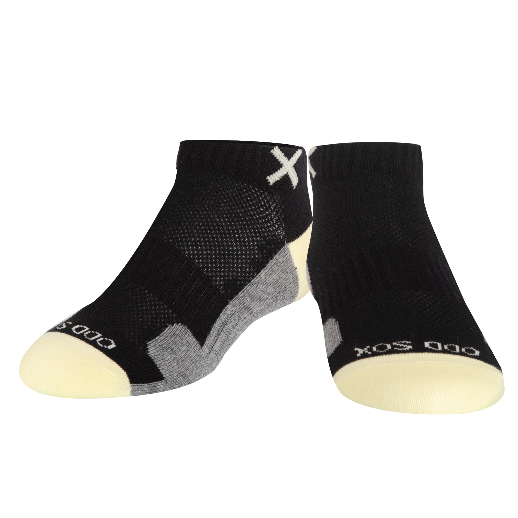 Basix Women Ankle 3 Block Pastel Black Yellow Heather