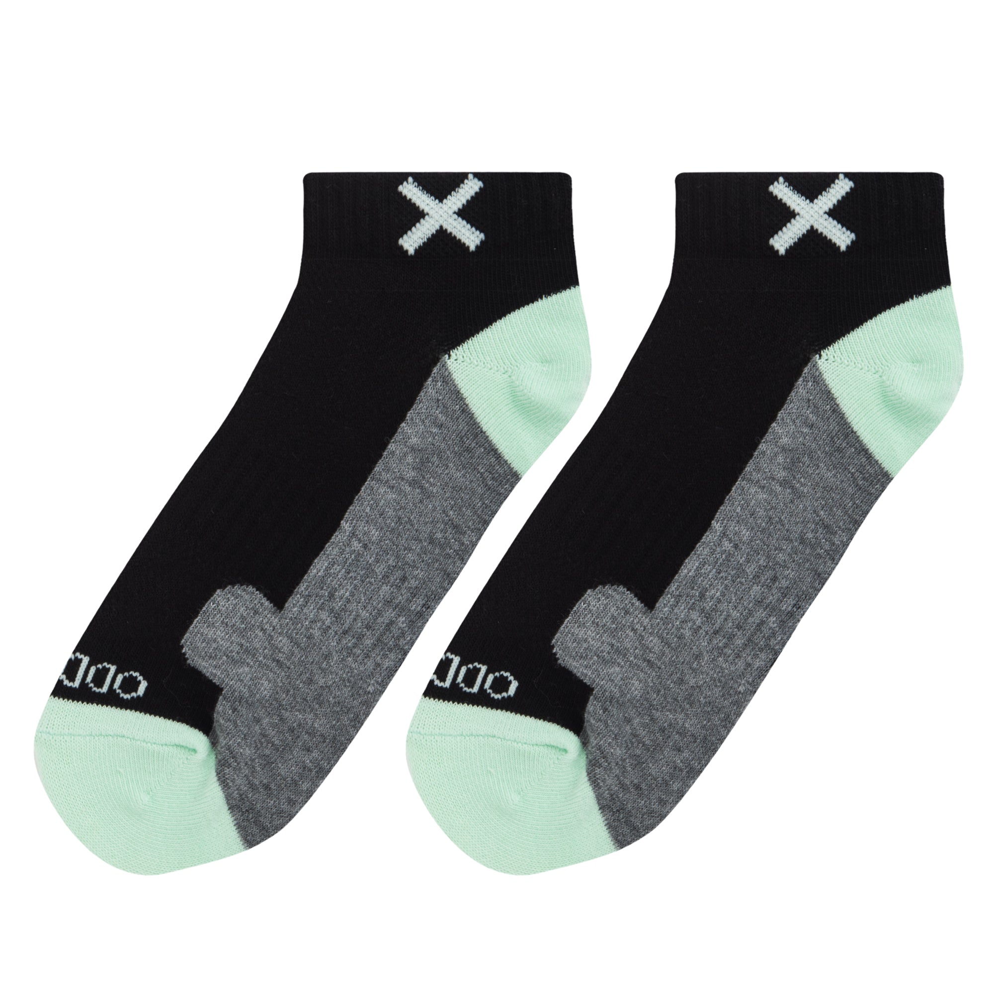Basix Women Ankle 3 Block Pastel Black Mint Heather