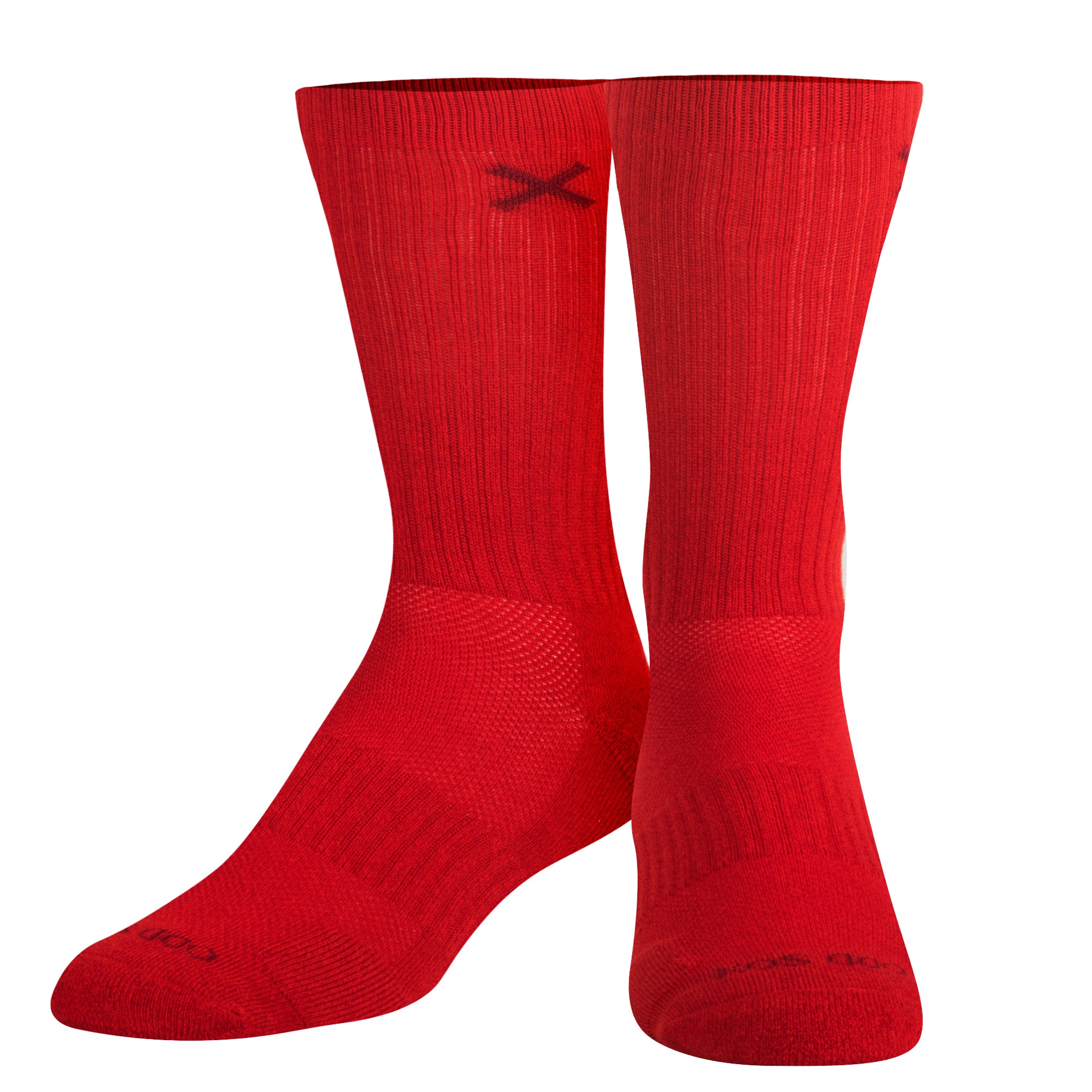 Basix Solid Red Heather Men's Crew Socks