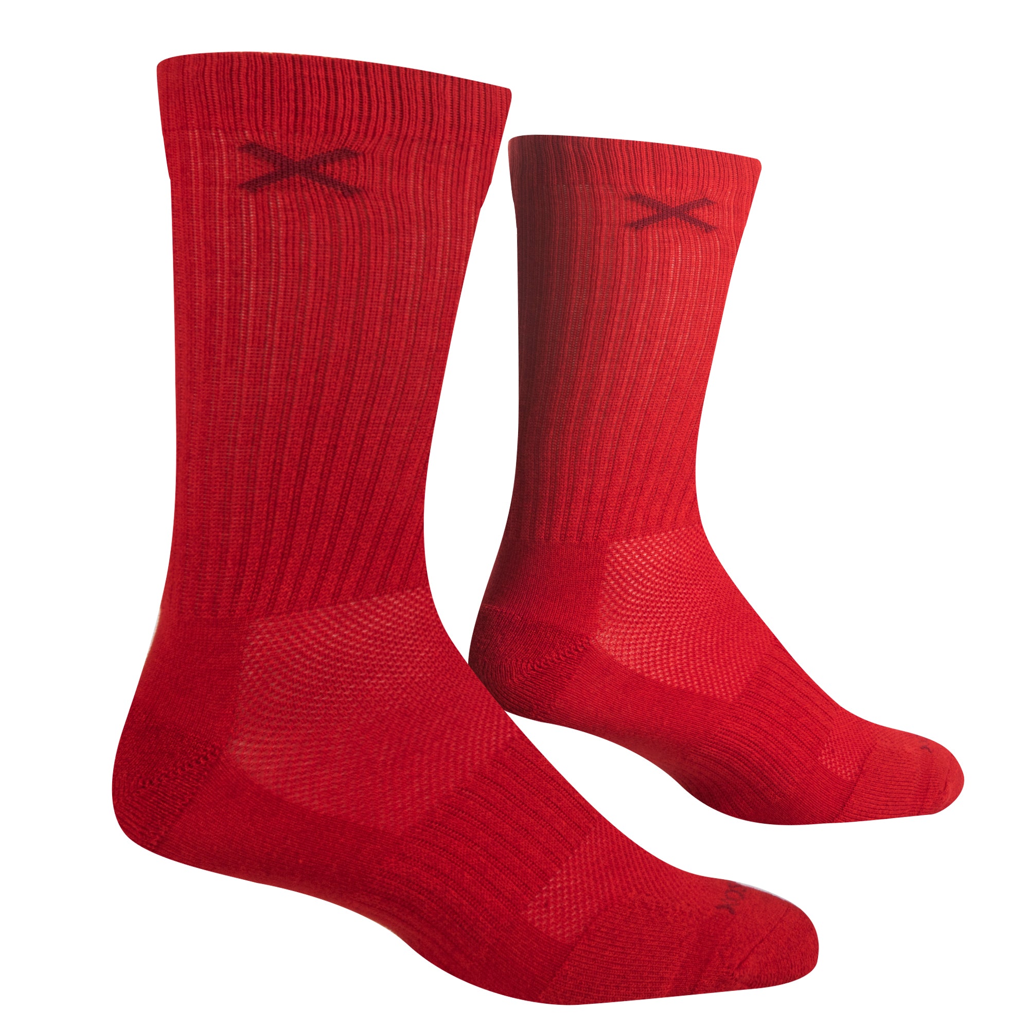 Basix Solid Red Heather Men's Crew Socks