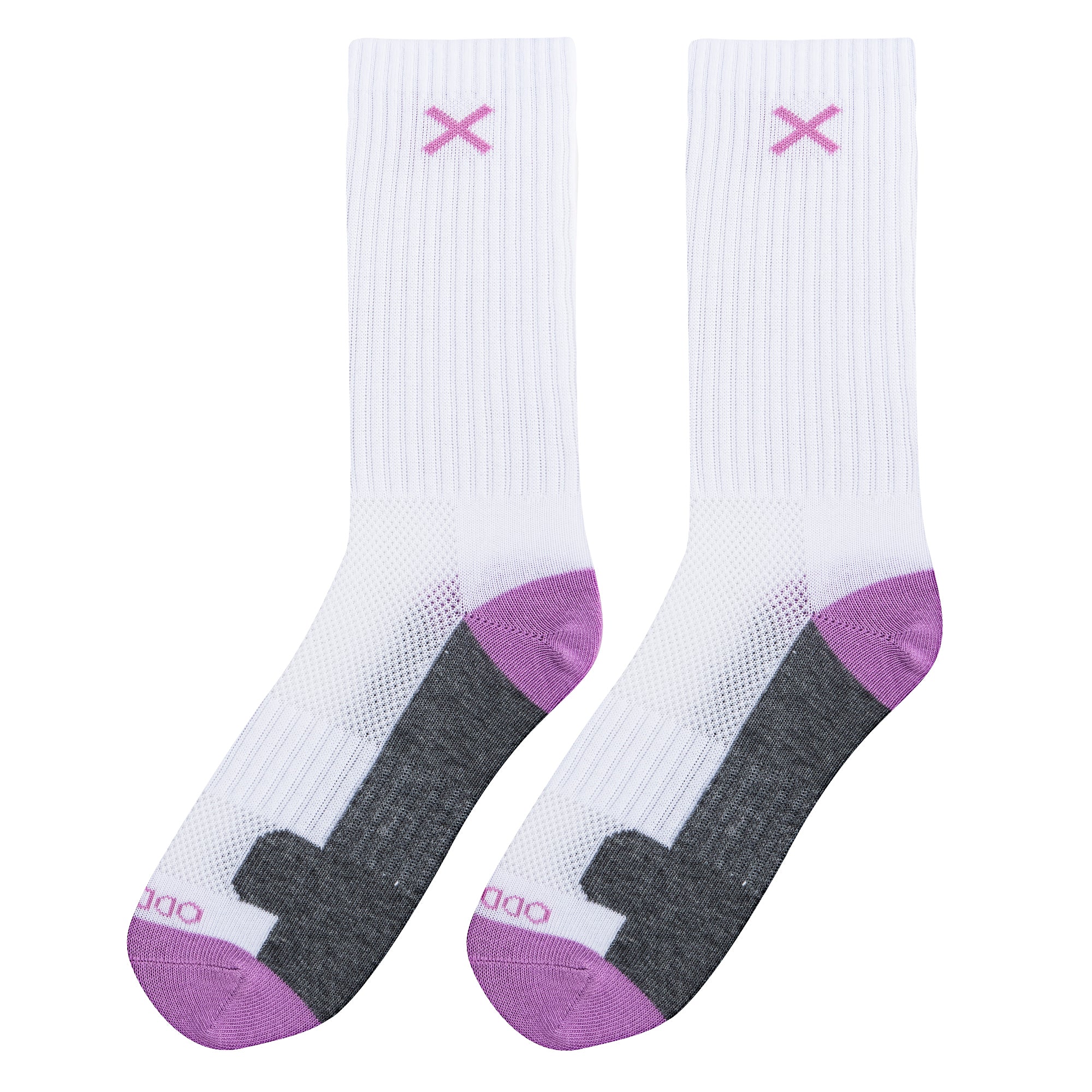 Purple White Heather Women's Crew Socks