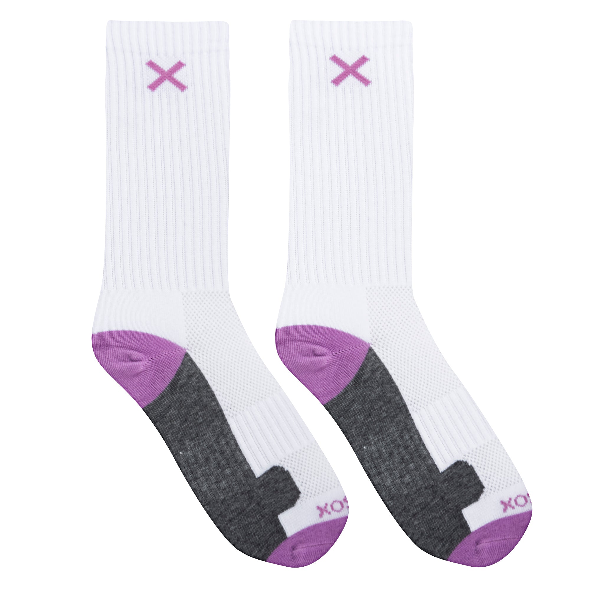 Purple White Heather Women's Crew Socks