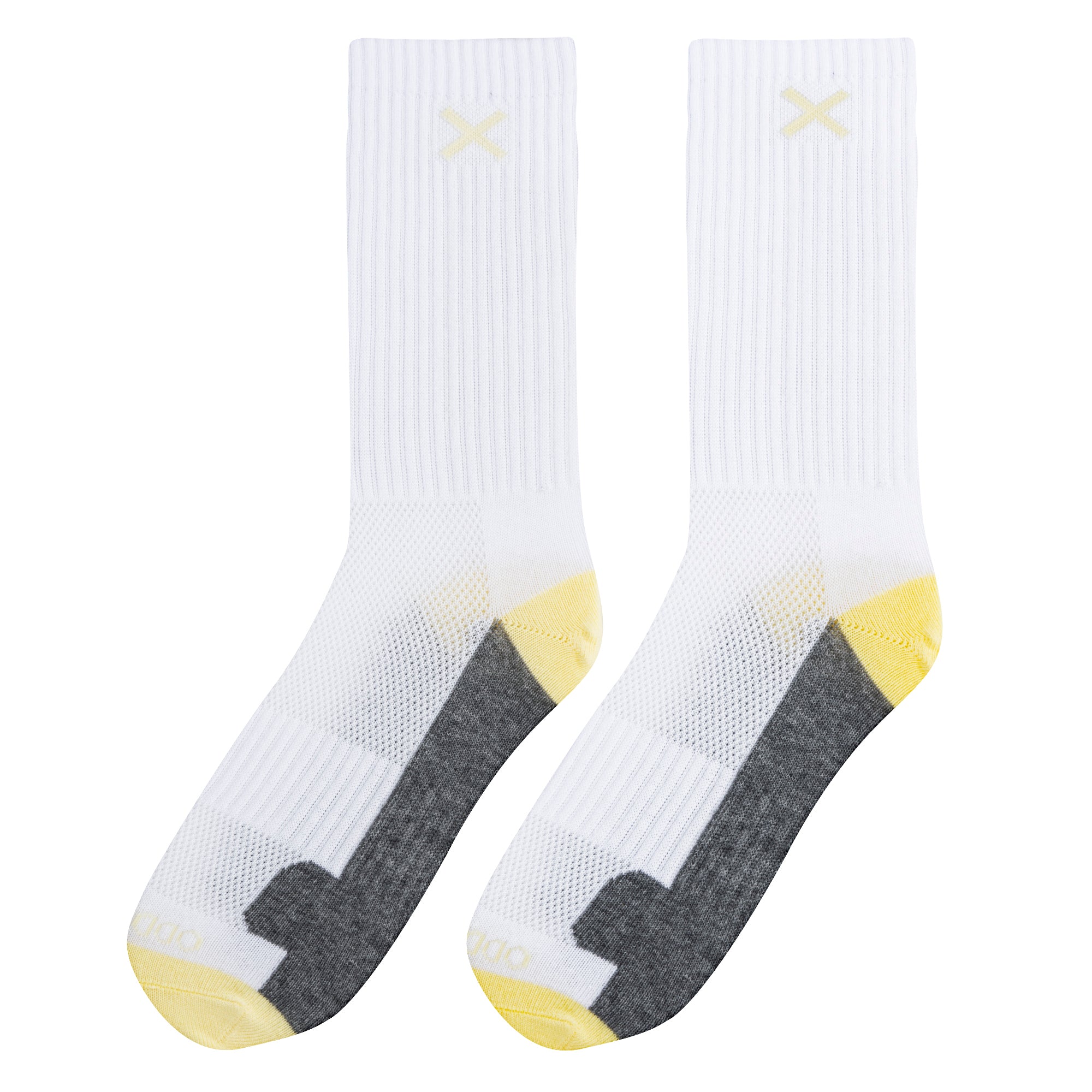 Yellow White Heather Women's Crew Socks