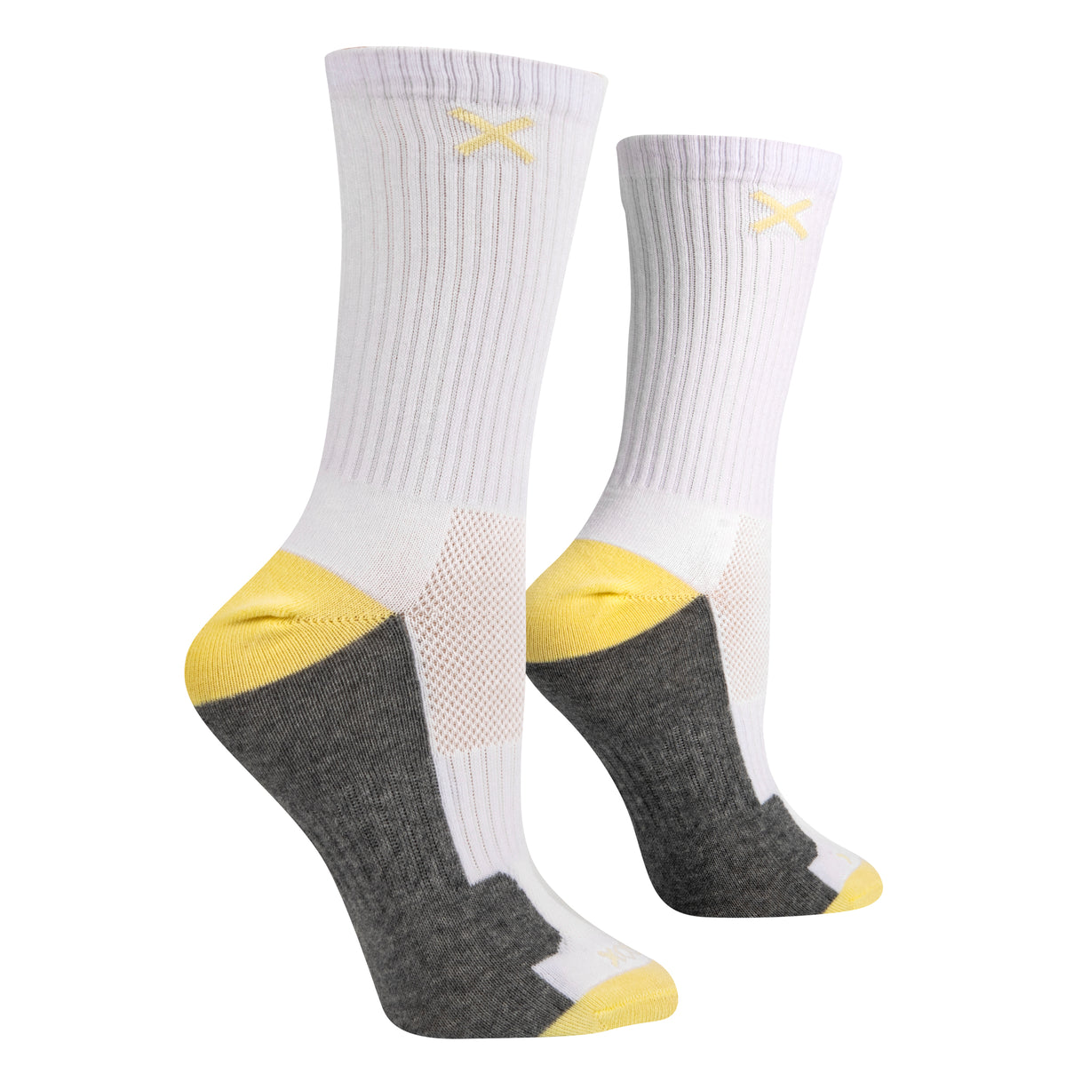 Yellow White Heather Women's Crew Socks