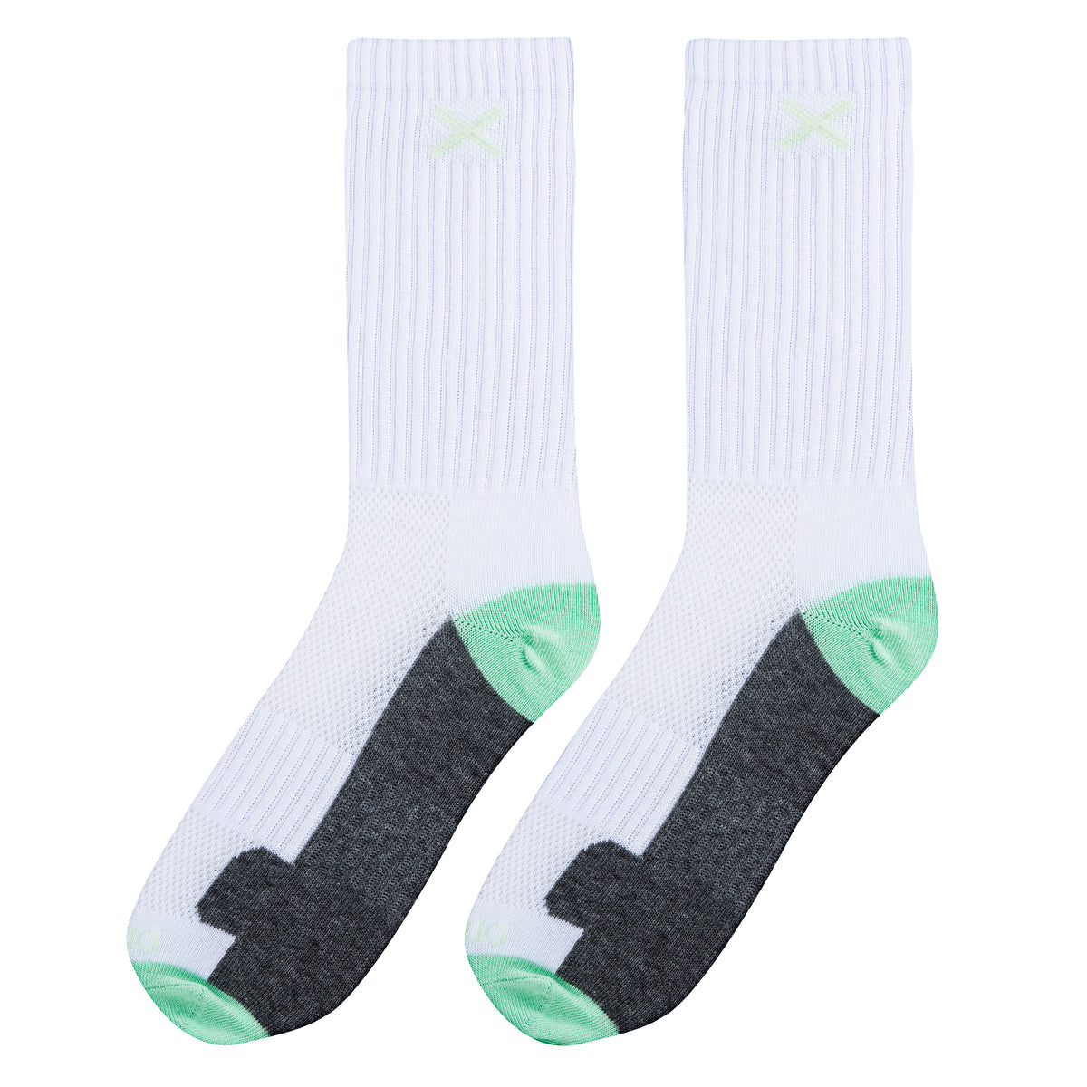 Mint White Heather Women's Crew Socks