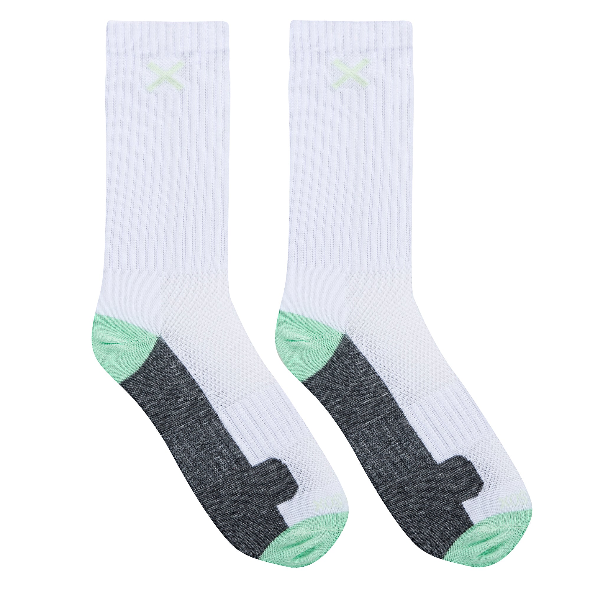 Mint White Heather Women's Crew Socks