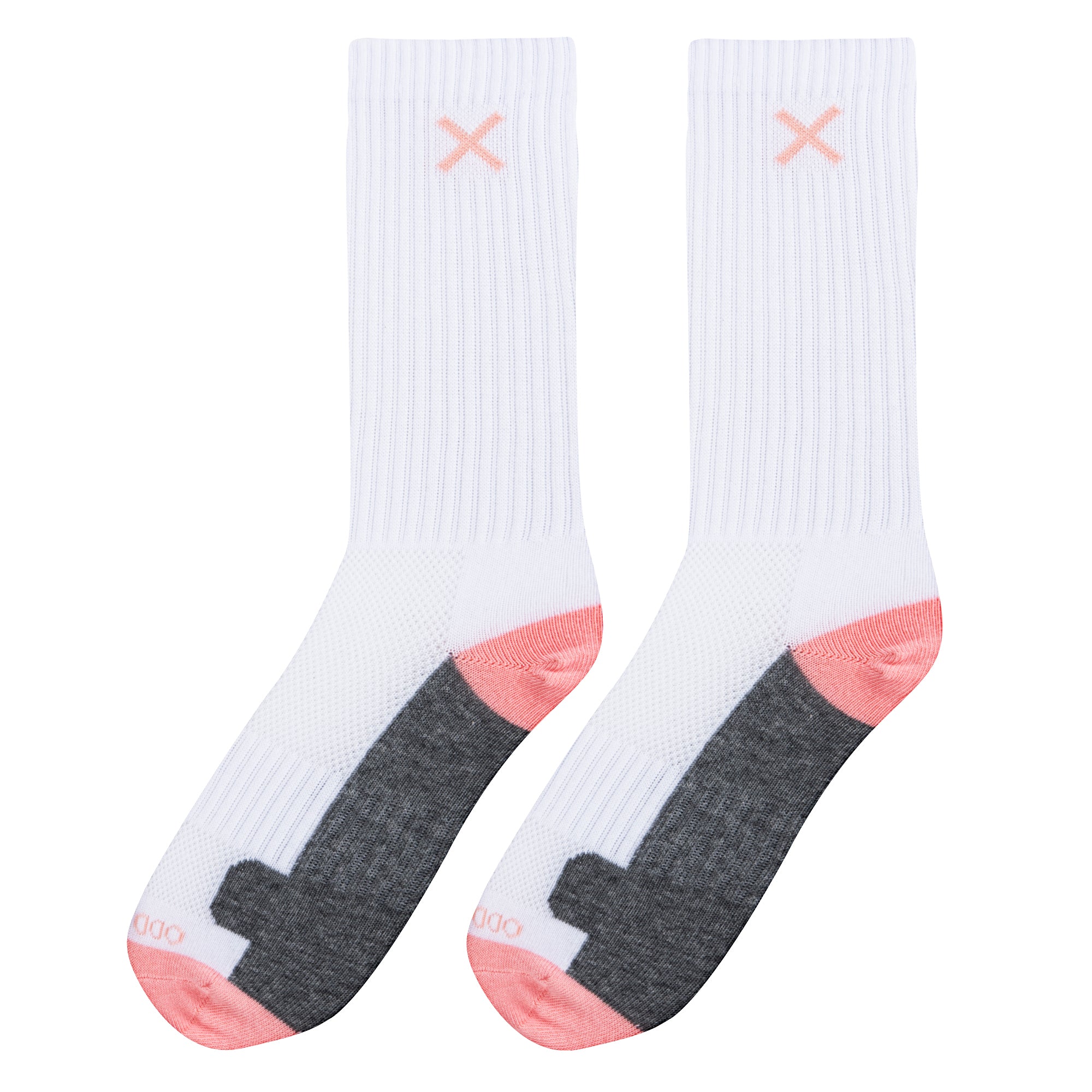 Pink White Heather Women's Crew Socks