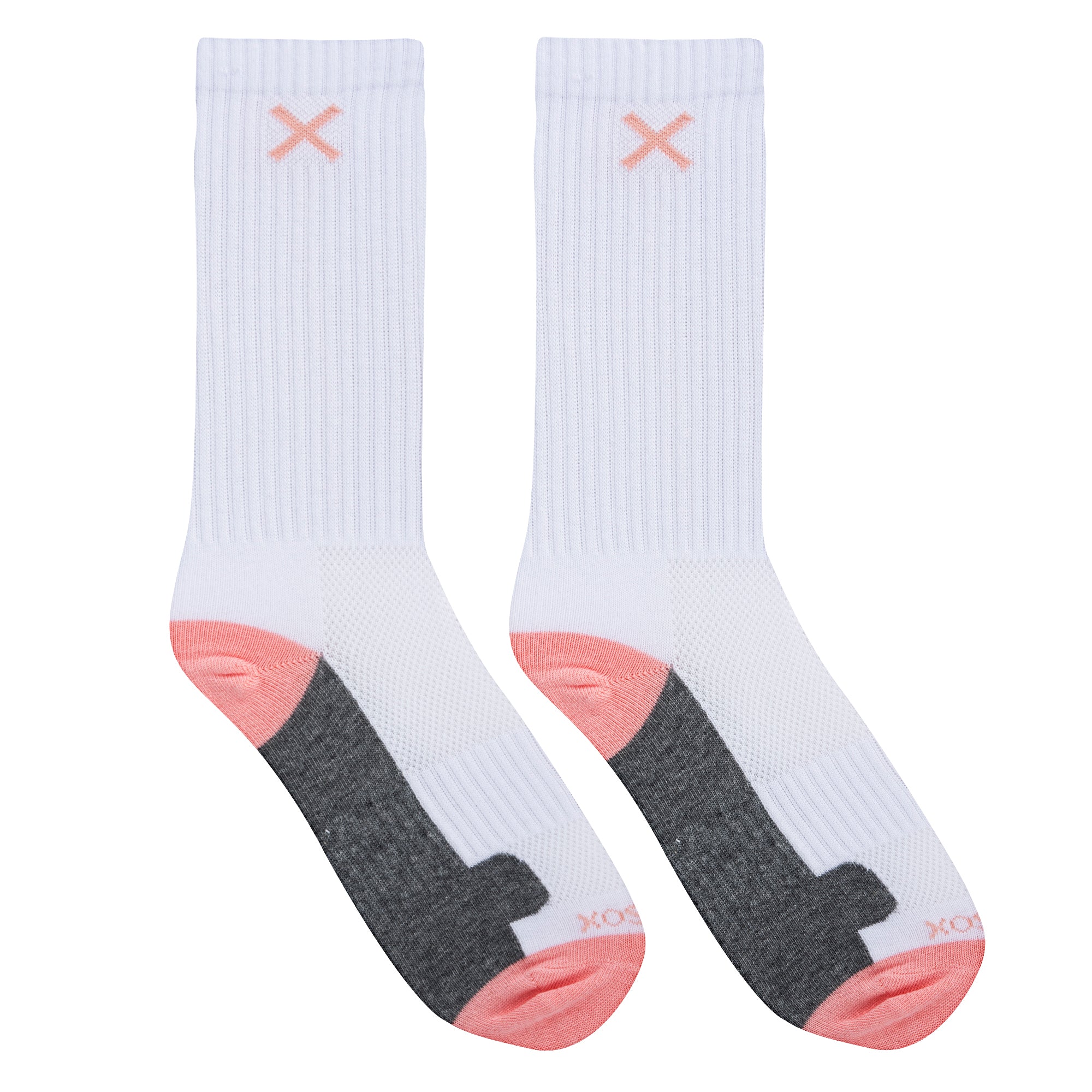 Pink White Heather Women's Crew Socks