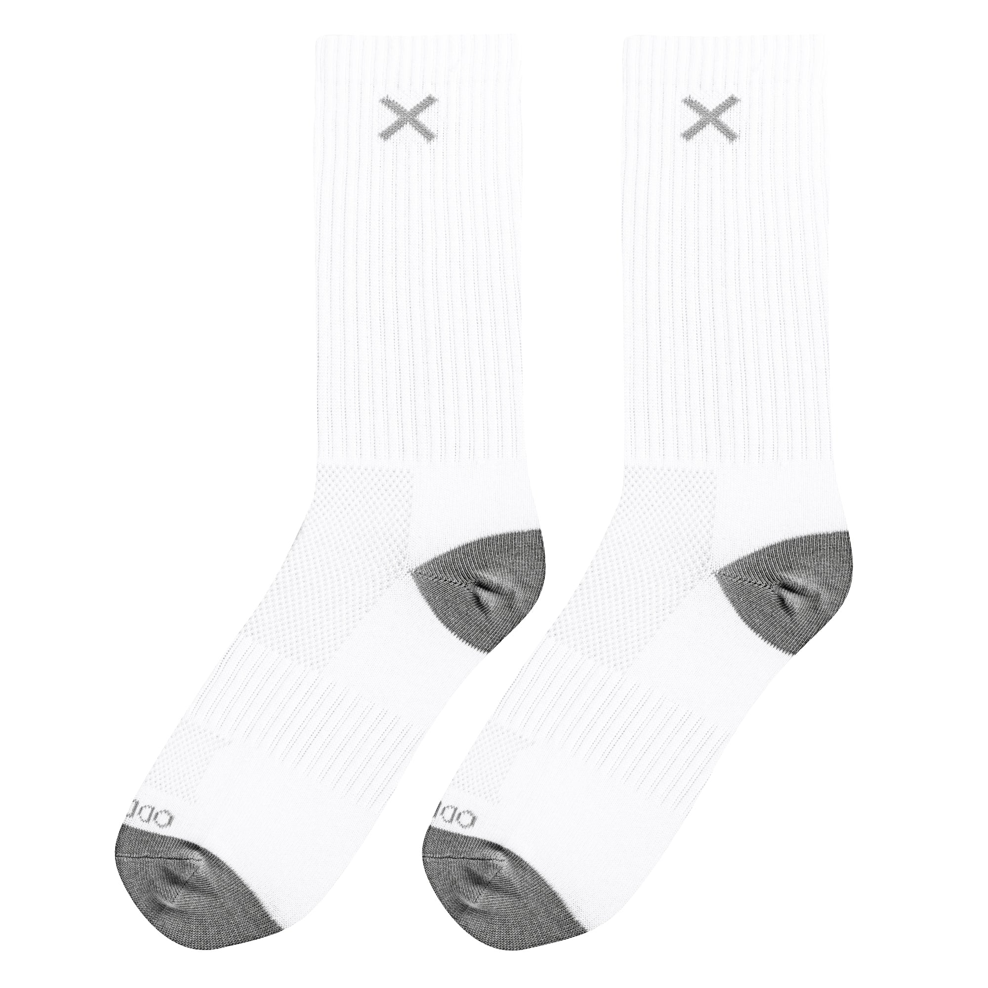 White Gray Women's Crew Socks