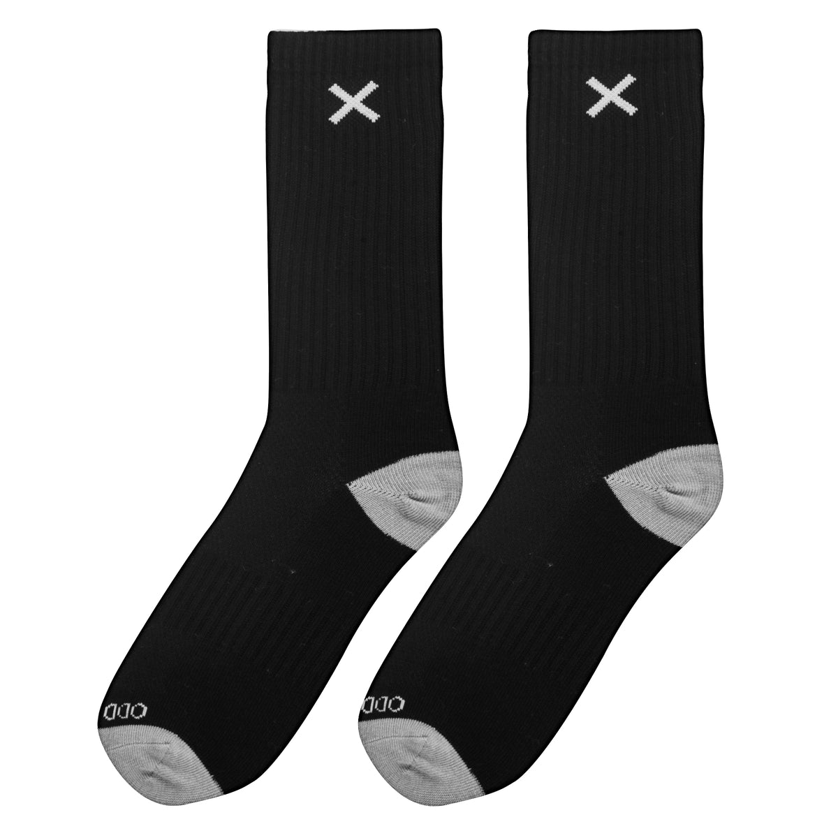 Black Gray Women's Crew Socks