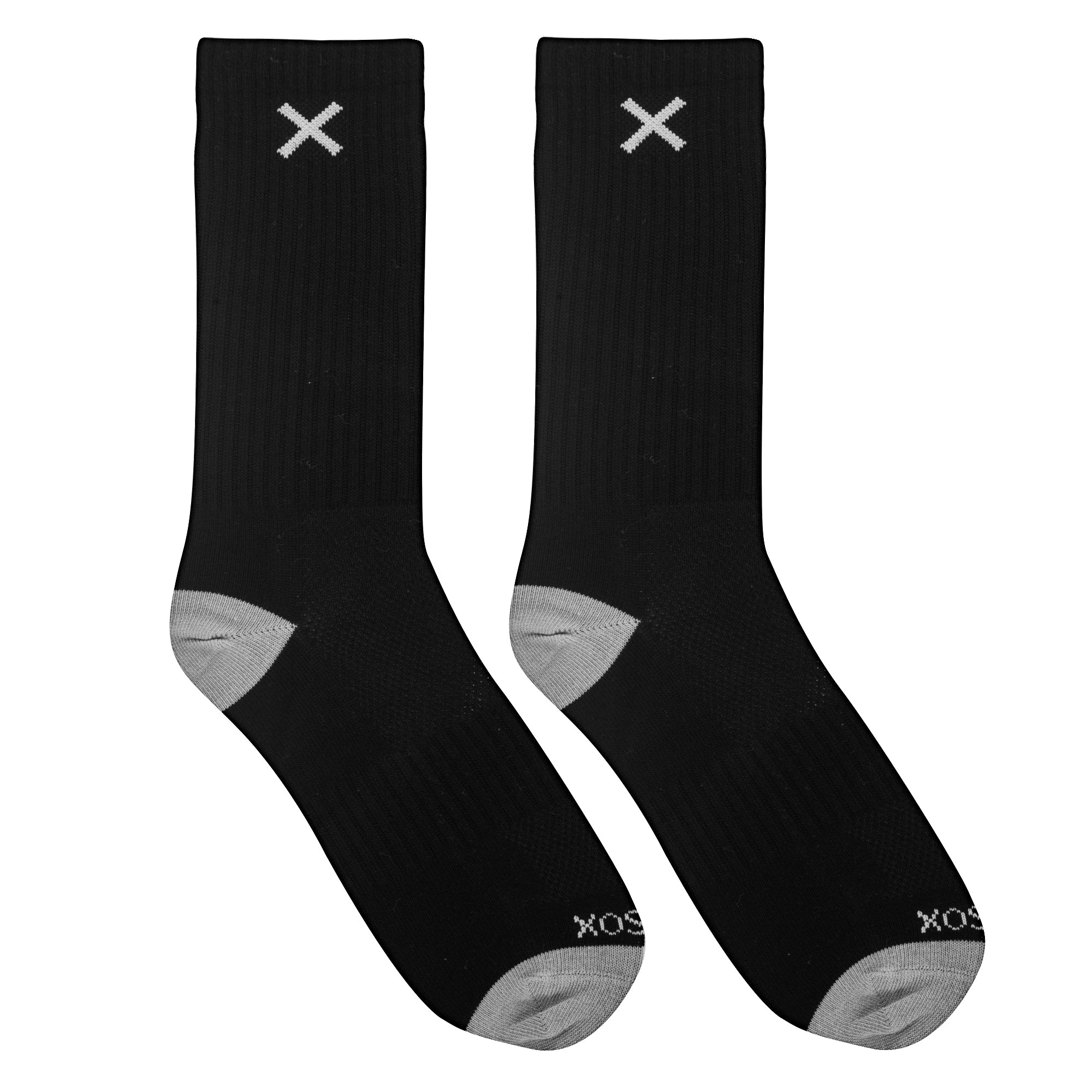 Black Gray Women's Crew Socks