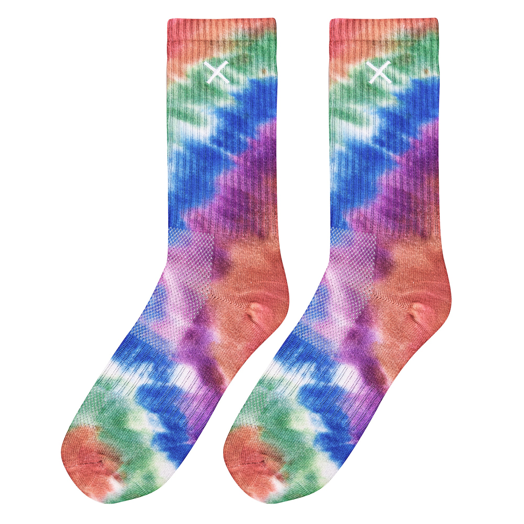 Basix Tie Dye Hippy Men's Crew Socks