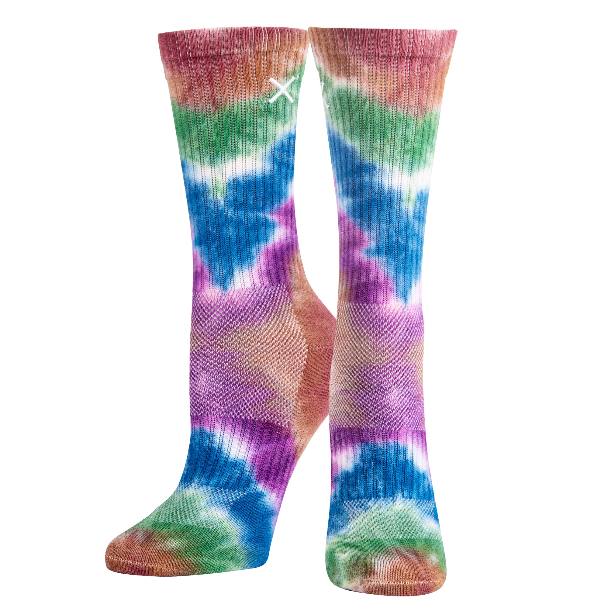Basix Tie Dye Hippy Men's Crew Socks