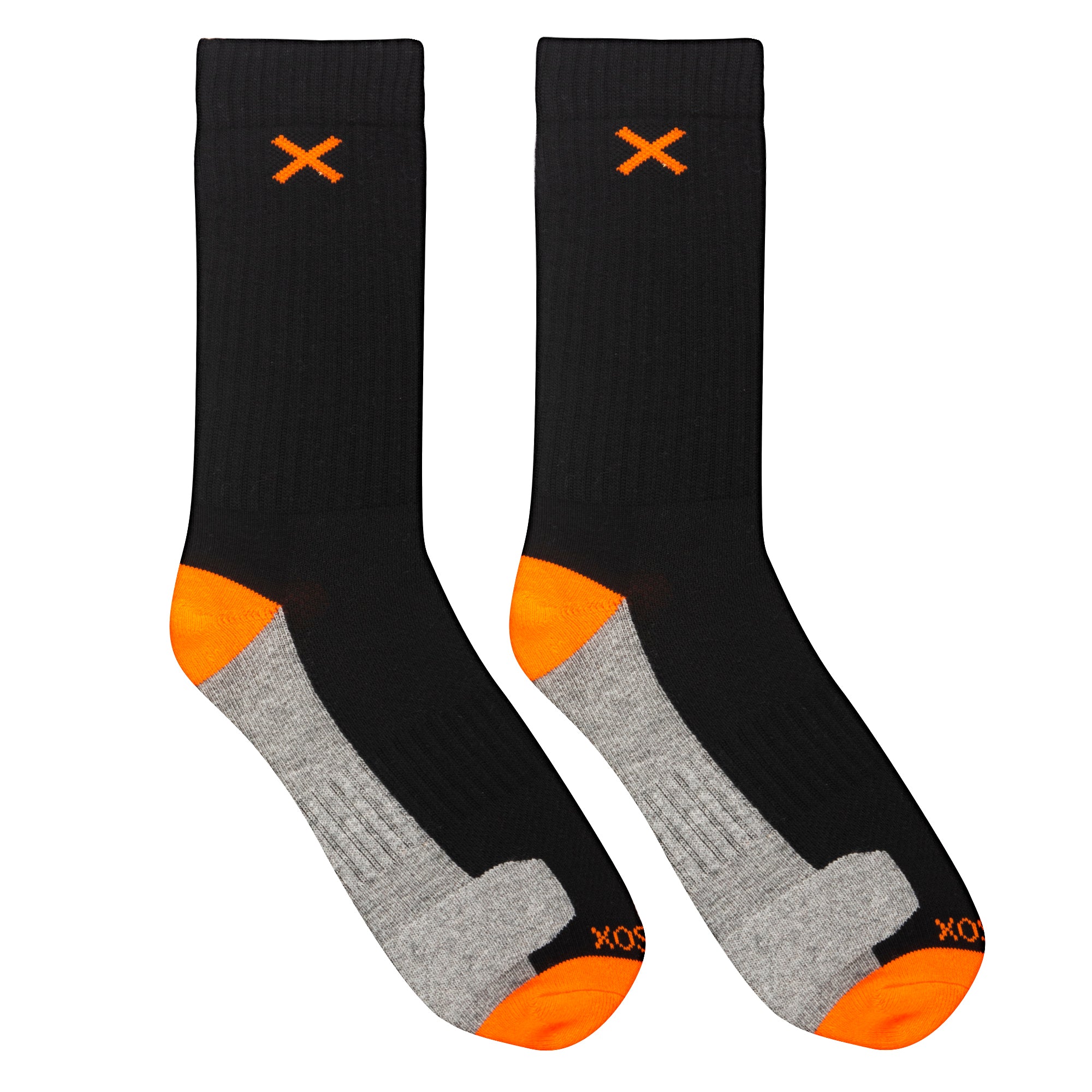 Basix Orange Black Heather Men's Crew Socks