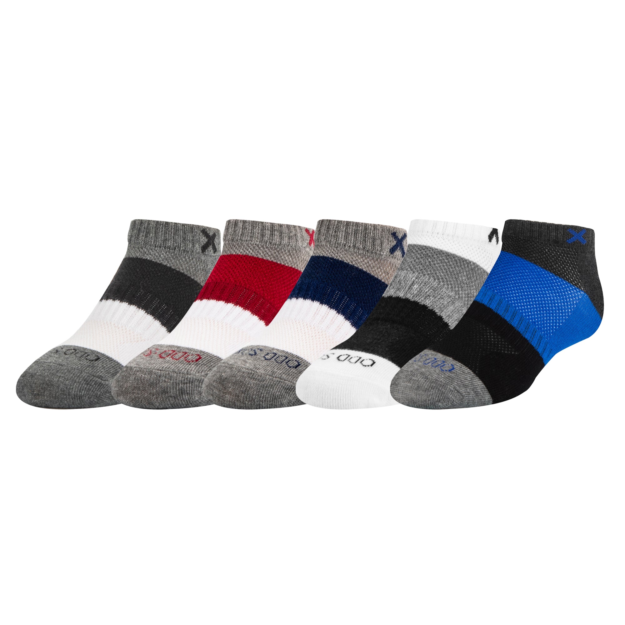 Block Striped Multi Big Kids Ankle Socks (5 Pack)