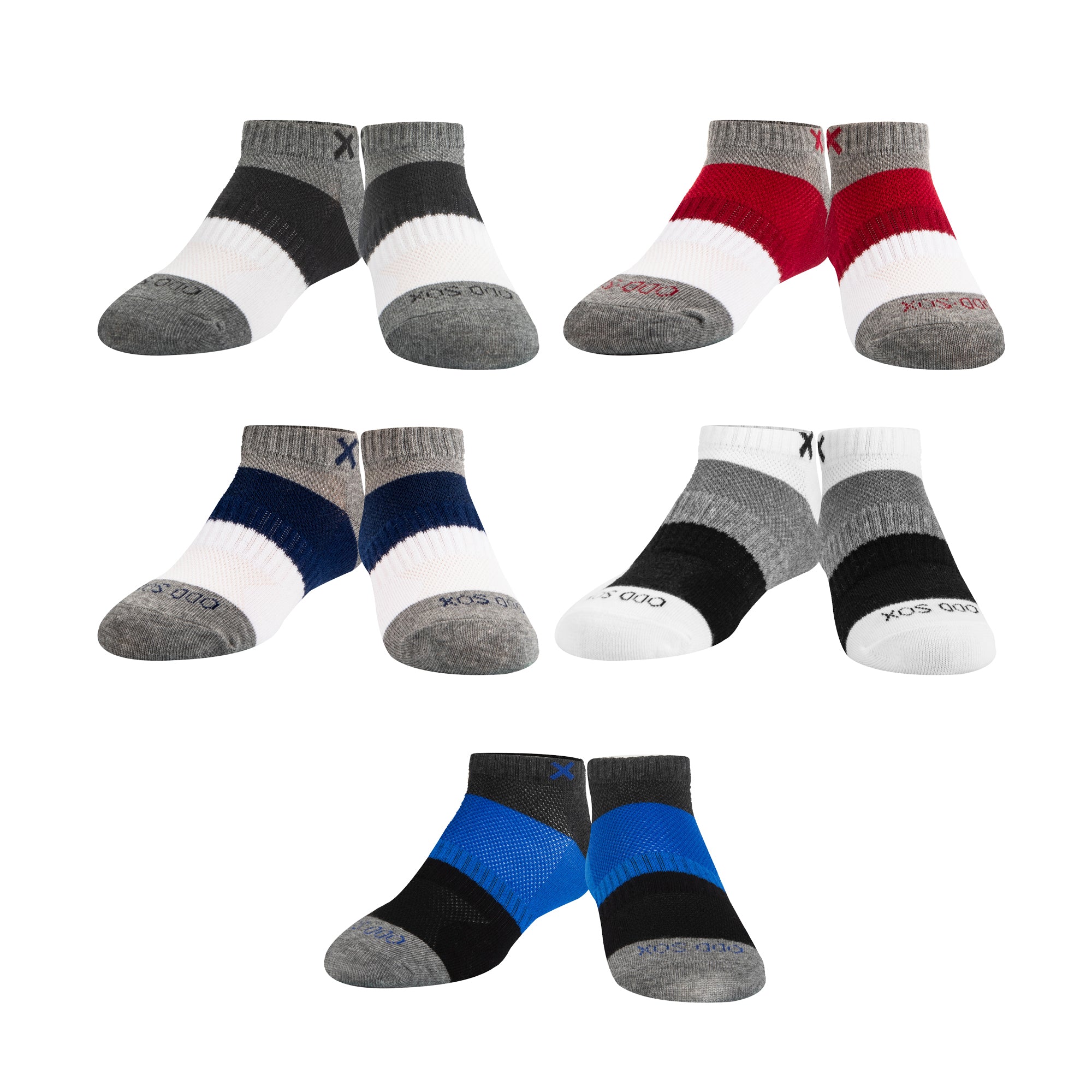 Block Striped Multi Big Kids Ankle Socks (5 Pack)