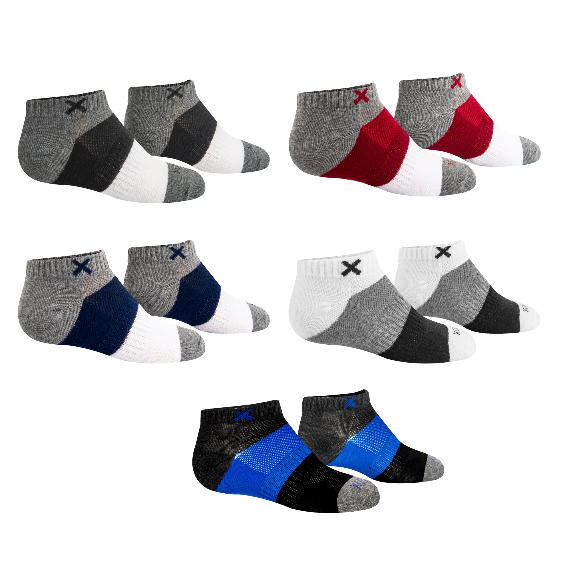 Block Striped Multi Big Kids Ankle Socks (5 Pack)