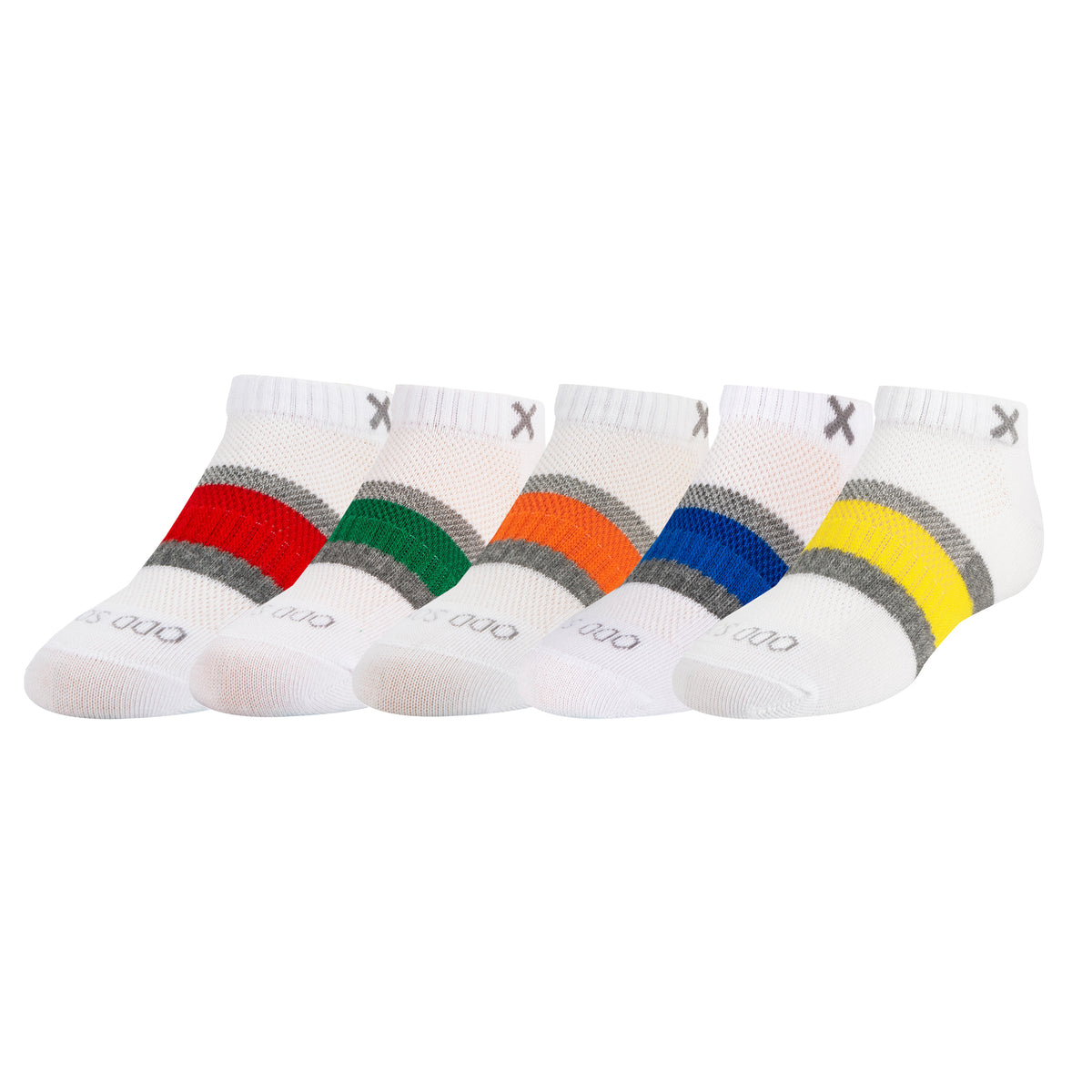 Stripes Multi-Color Big Kids Ankle Socks (5 Pack)