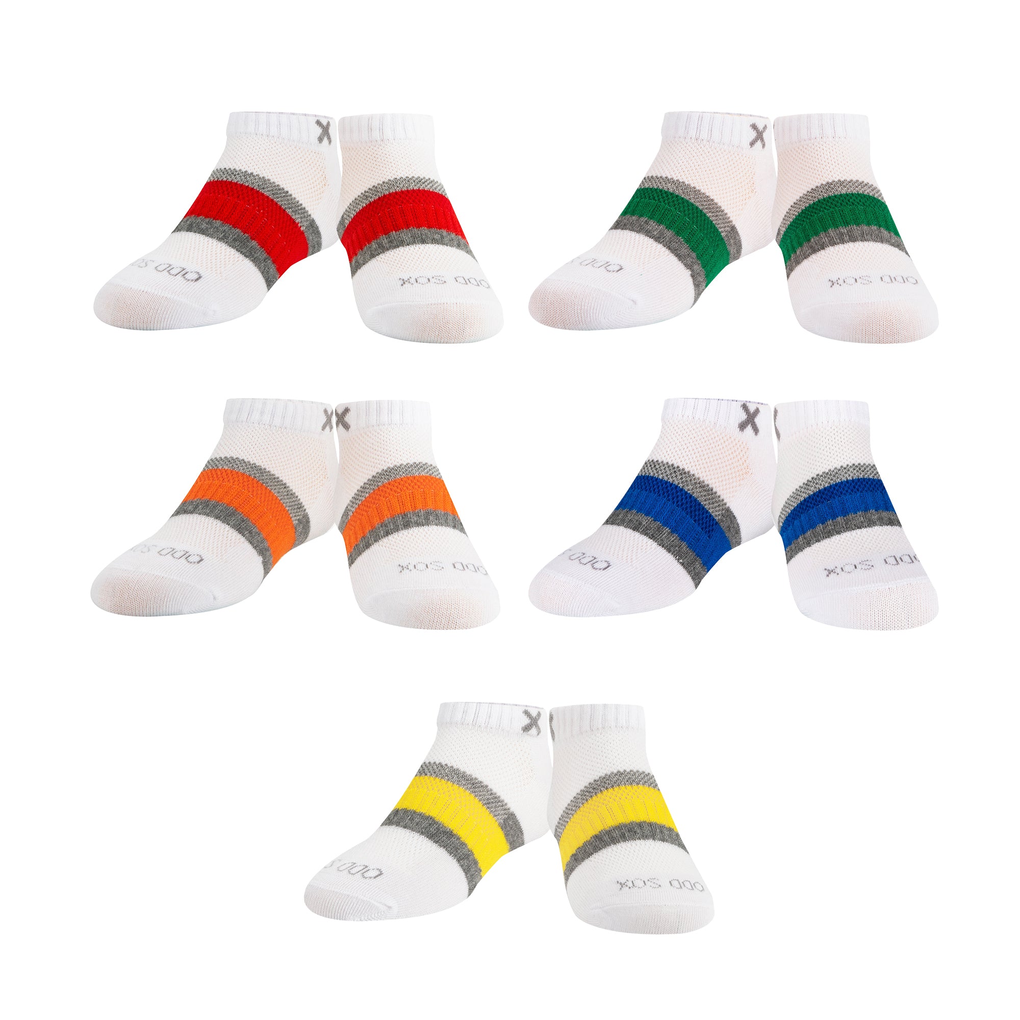 Stripes Multi-Color Big Kids Ankle Socks (5 Pack)