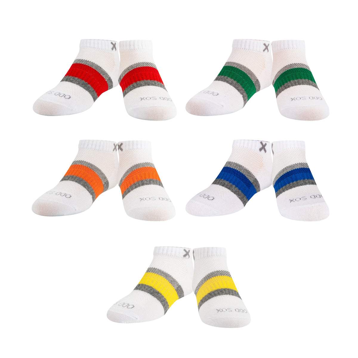 Stripes Multi-Color Big Kids Ankle Socks (5 Pack)