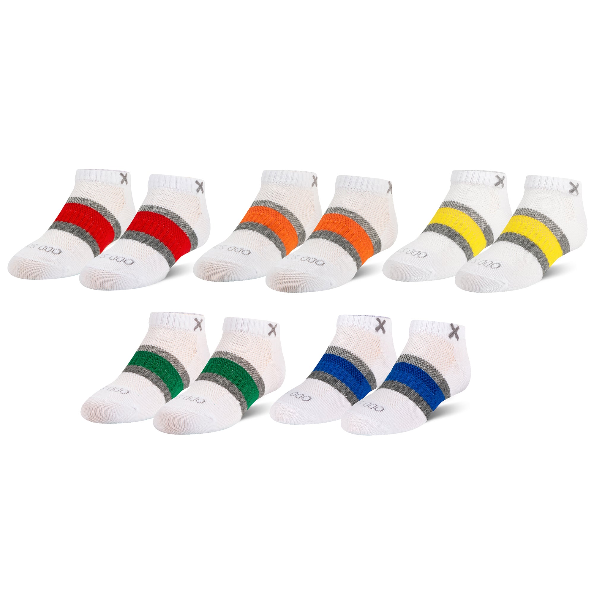 Stripes Multi-Color Big Kids Ankle Socks (5 Pack)