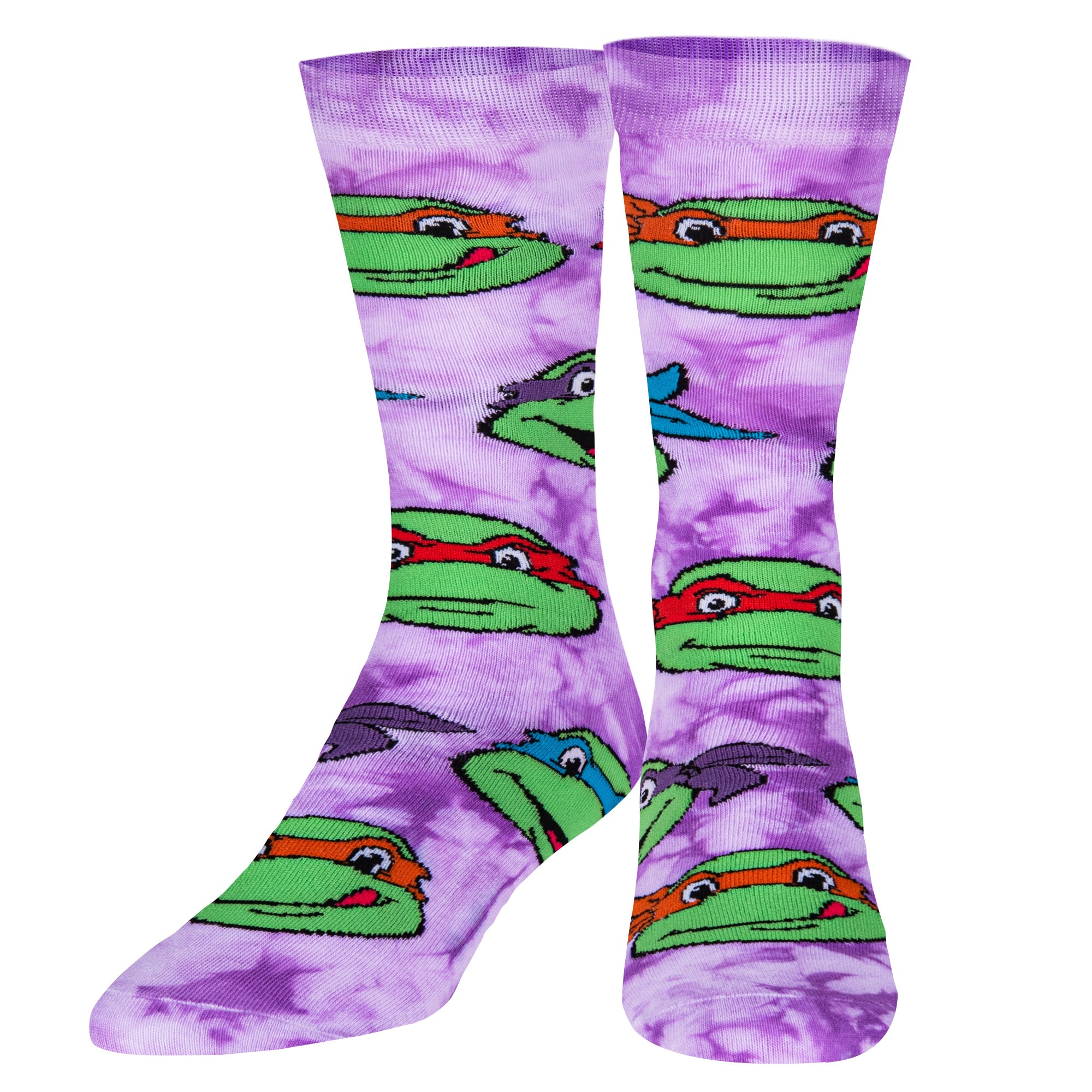 TMNT Heads Tie Dyed Men's Crew Socks