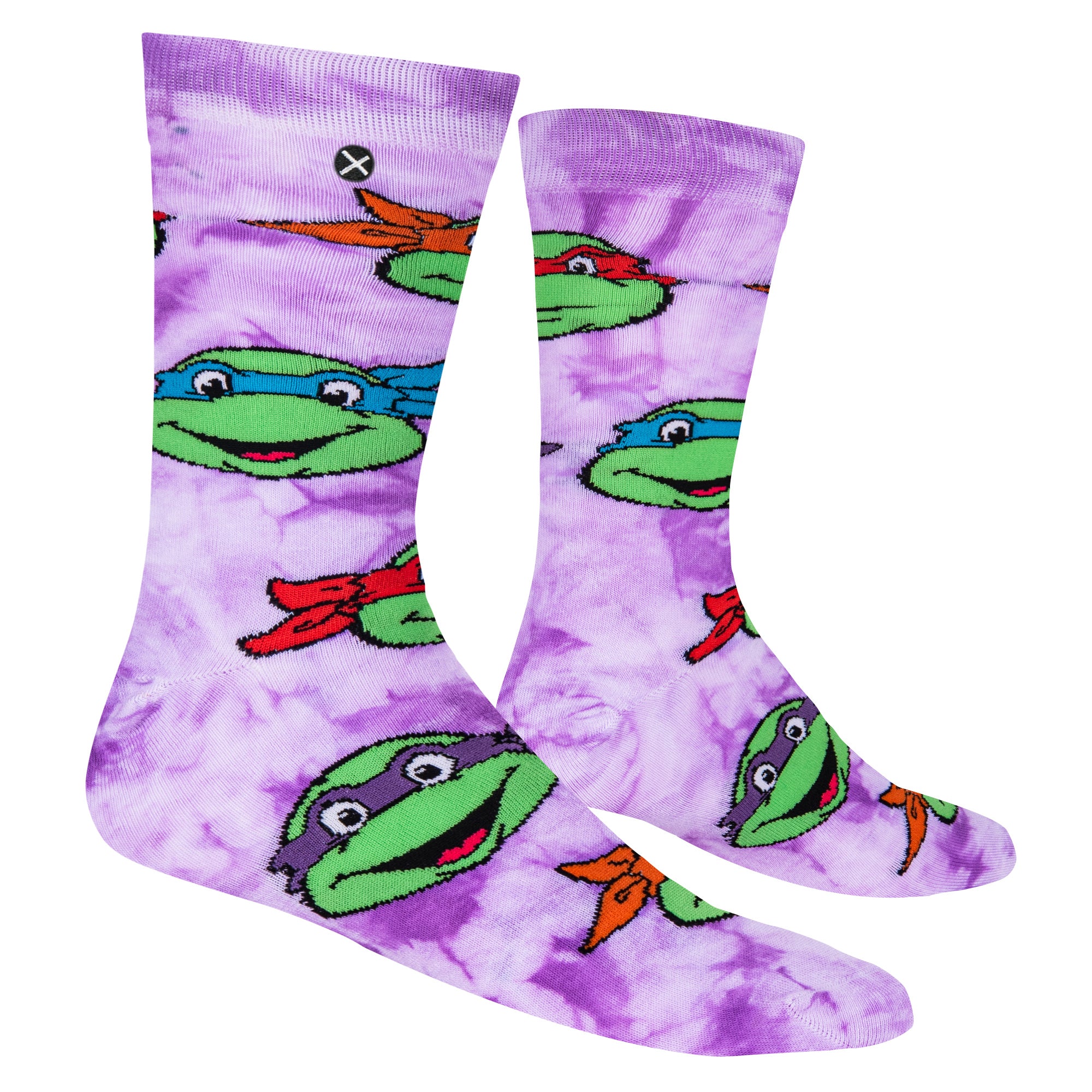 TMNT Heads Tie Dyed Men's Crew Socks
